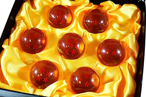 Miniatura 3 de Science Purchase - Juego completo de bolas de dragón de cristal coleccionables en miniatura acrílicas, 1.7 pulgadas cada una, incluye caja de