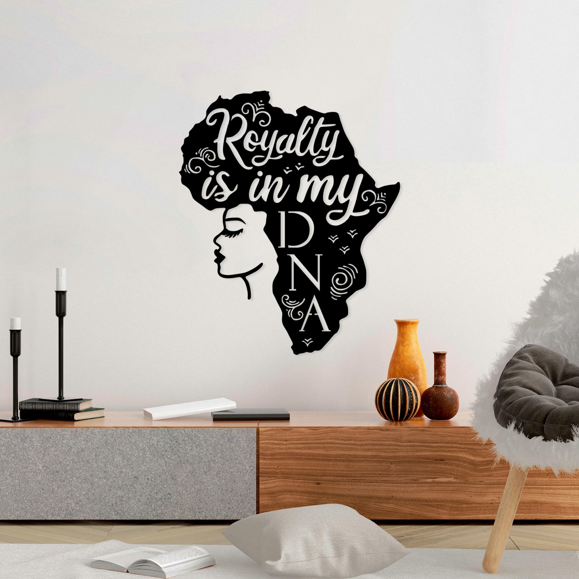 Stylish Black Decorative Metal Wall Accessory, 58 x 70 cm, 100% Metal, 1.5 mm Thick, Lightweight & Easy to Hang, Perfect for Modern Home Decor