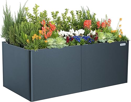 Miniatura 20 de Vego garden Cama de jardín elevada extra alta de 32 pulgadas, 27 x 83 pulgadas, moderno kit de camas de jardín elevadas, caja de metal para Azul