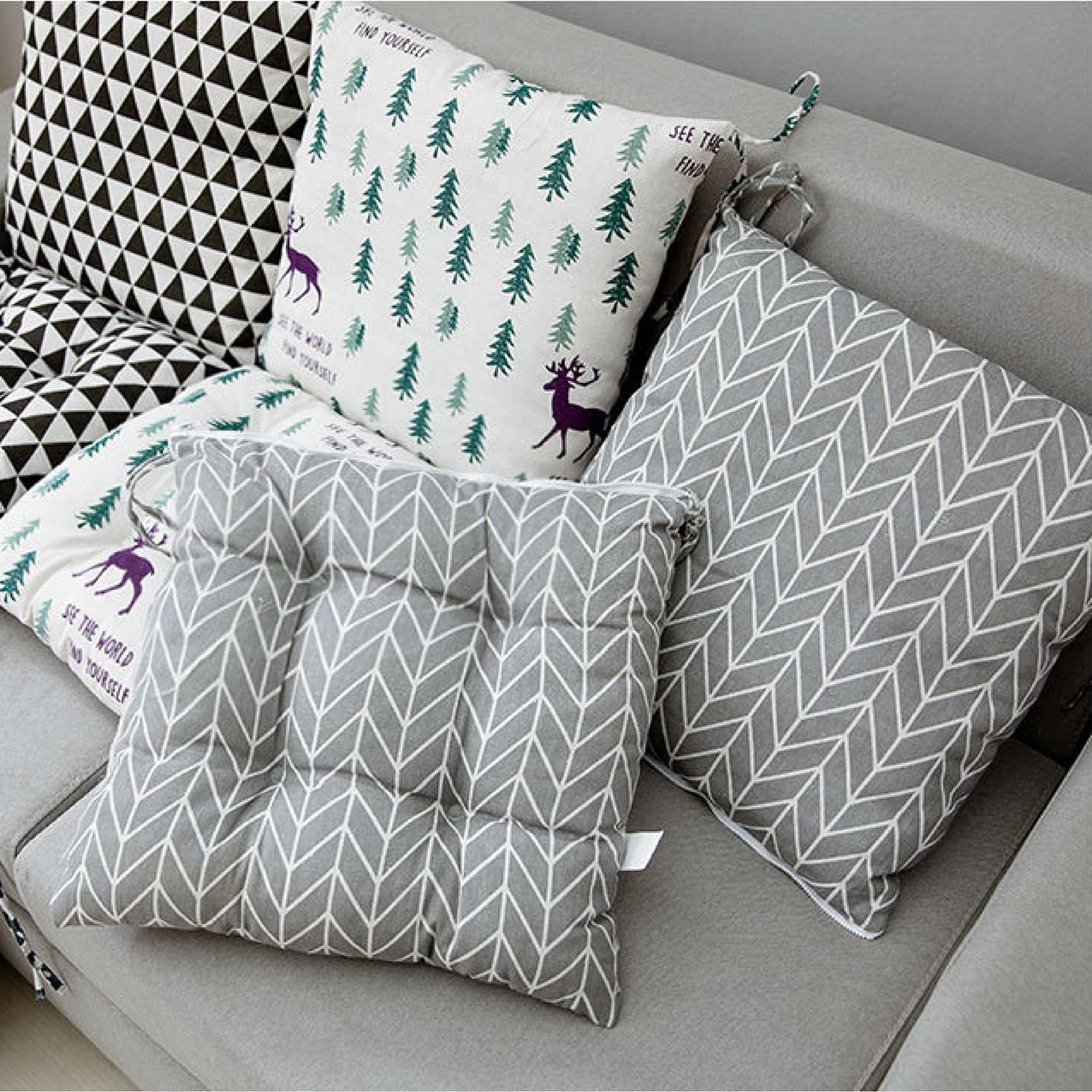 Générique Lot de 2 Coussins de Chaise avec Dossier, Coussin d'assise et Coussin de Dossier 40x80 cm - extérieur et intérieur (M)