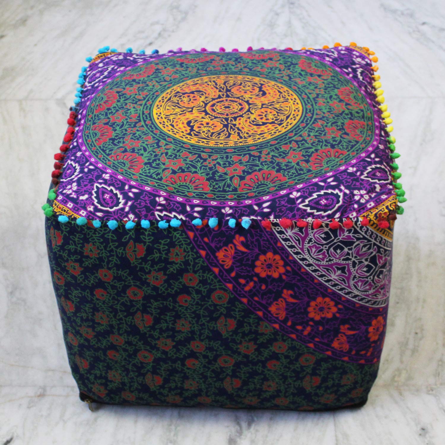 Blazing Needles Button-Tufted Microsuede Square Floor Pillow, 25