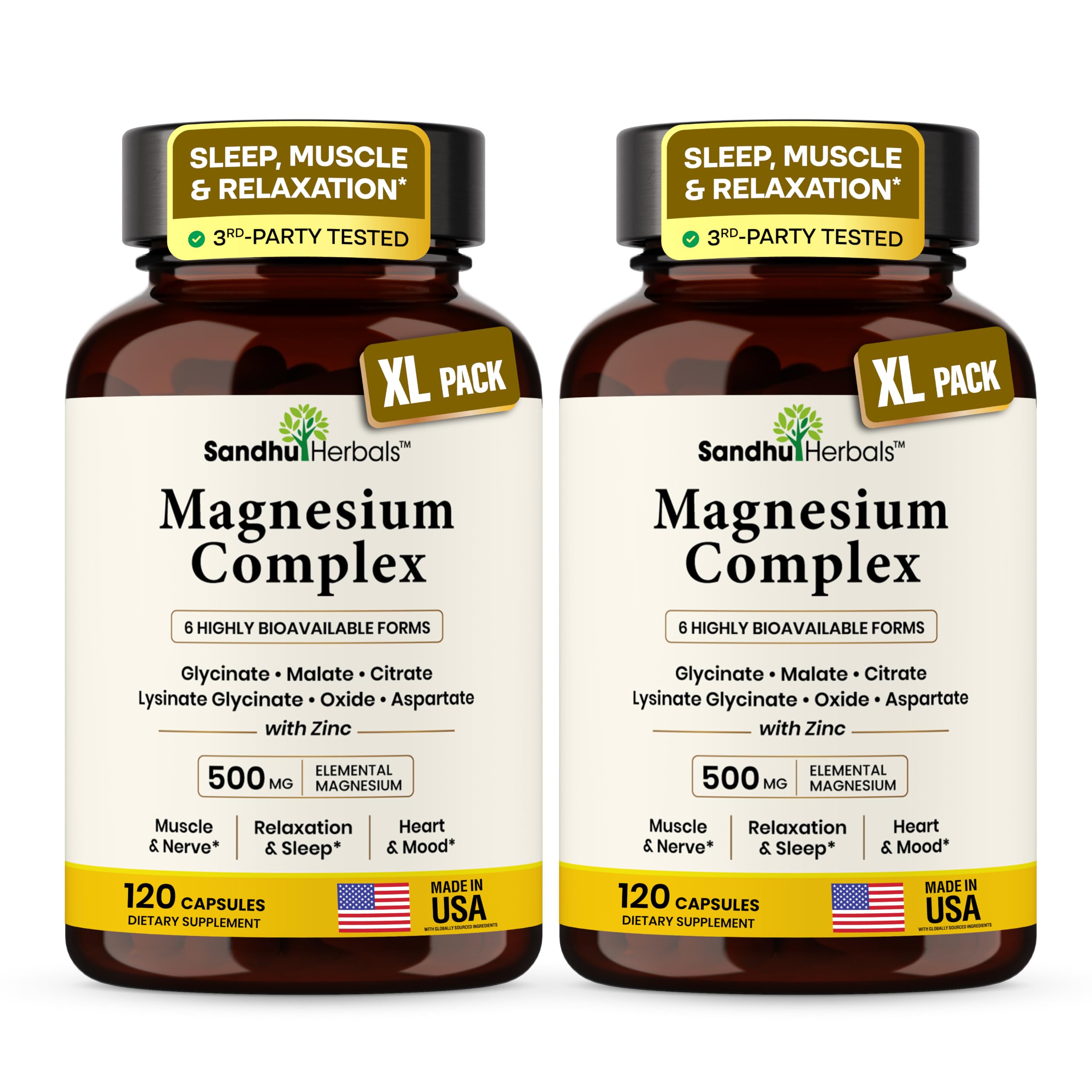 Magnesium Complex 500mg 240 Capsules for Sleep &amp; Relaxation | Women &amp; Men