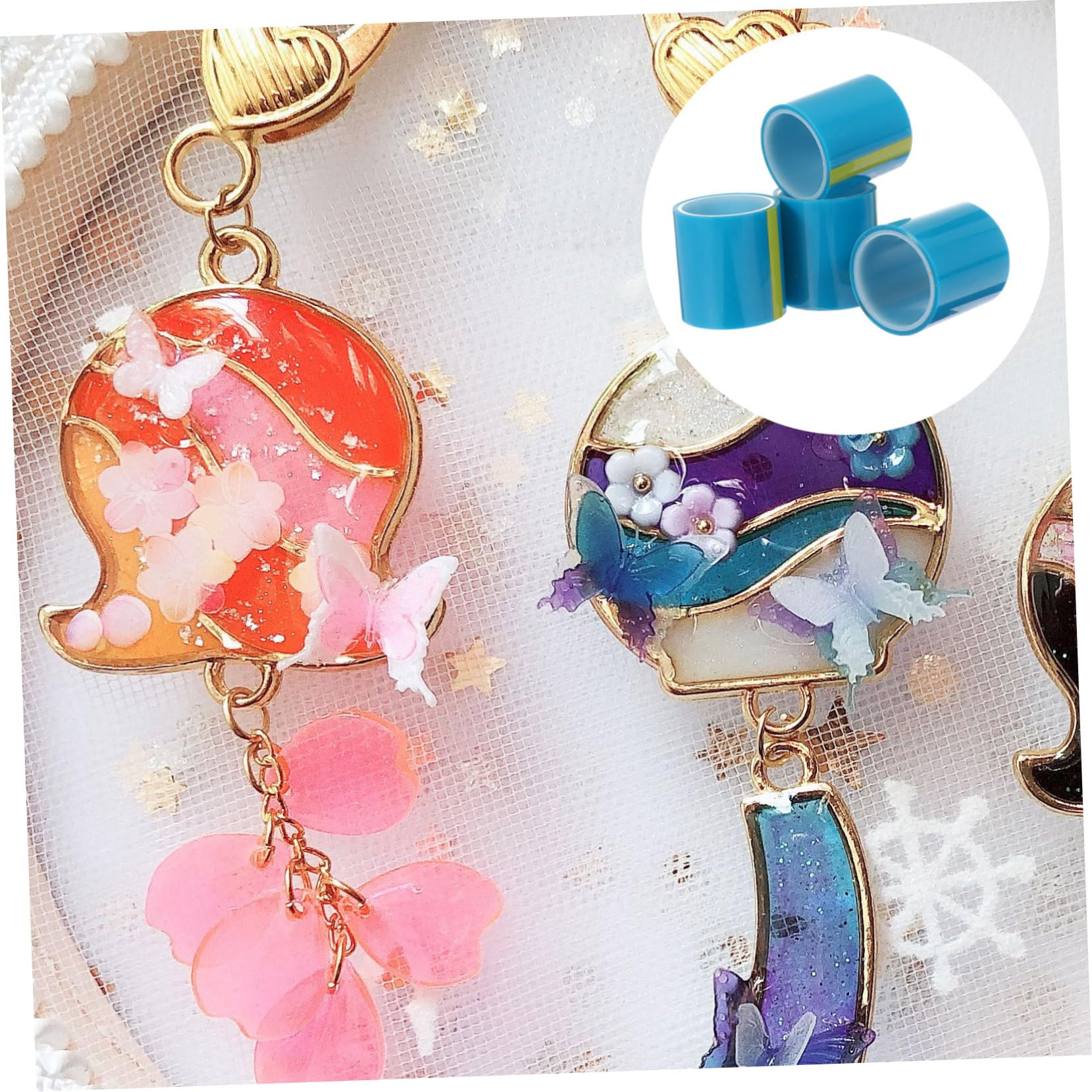 Gadpiparty 3 Set Nastro Adhesivo Senza Traccia Per Creazioni Fai Da Te Per Epoxy E Riparazioni Blu 4 Pezzi*3