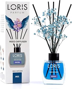 Loris Angel Reed Diffuser Set with Dried Flowers | Reed Diffusers for Home with Sticks | Bathroom Diffuser & Room Scent | Long-Lasting Home Fragrance | 120 mL / 4.06 fl oz