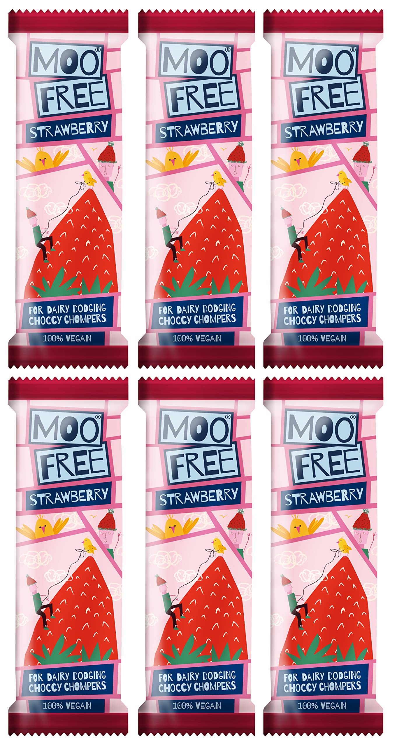 Buy Moo Free Strawberry Mini Bars Dairy Free Vegan Milk Chocolate