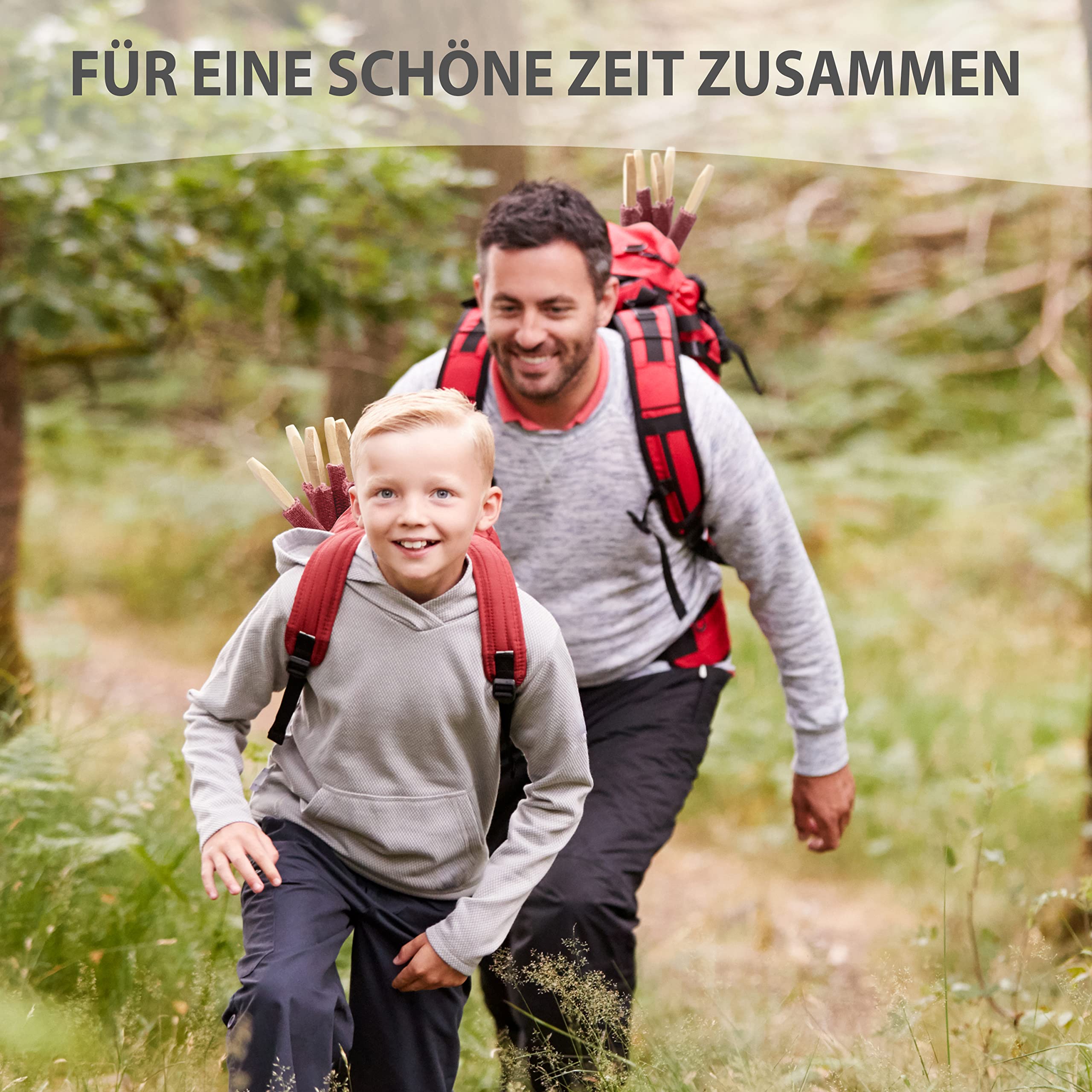 Panteer ® Pochłania z naturalnego wosku - Na wędrówki z dziećmi lub przyjaciółmi - Made in Germany - czas palenia 45 min. - Z ochroną dłoni (50 sztuk, czerwone)