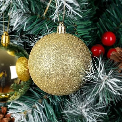 CraftVatika 24 pcs 3CM Multi Christmas Tree Baubles Balls Decor Hanging Ornament for Xmas, Christmas Christmas Tree Decoration Ornament - Christmas Decorations Items - Christmas Gifts (24 Pcs) (24)