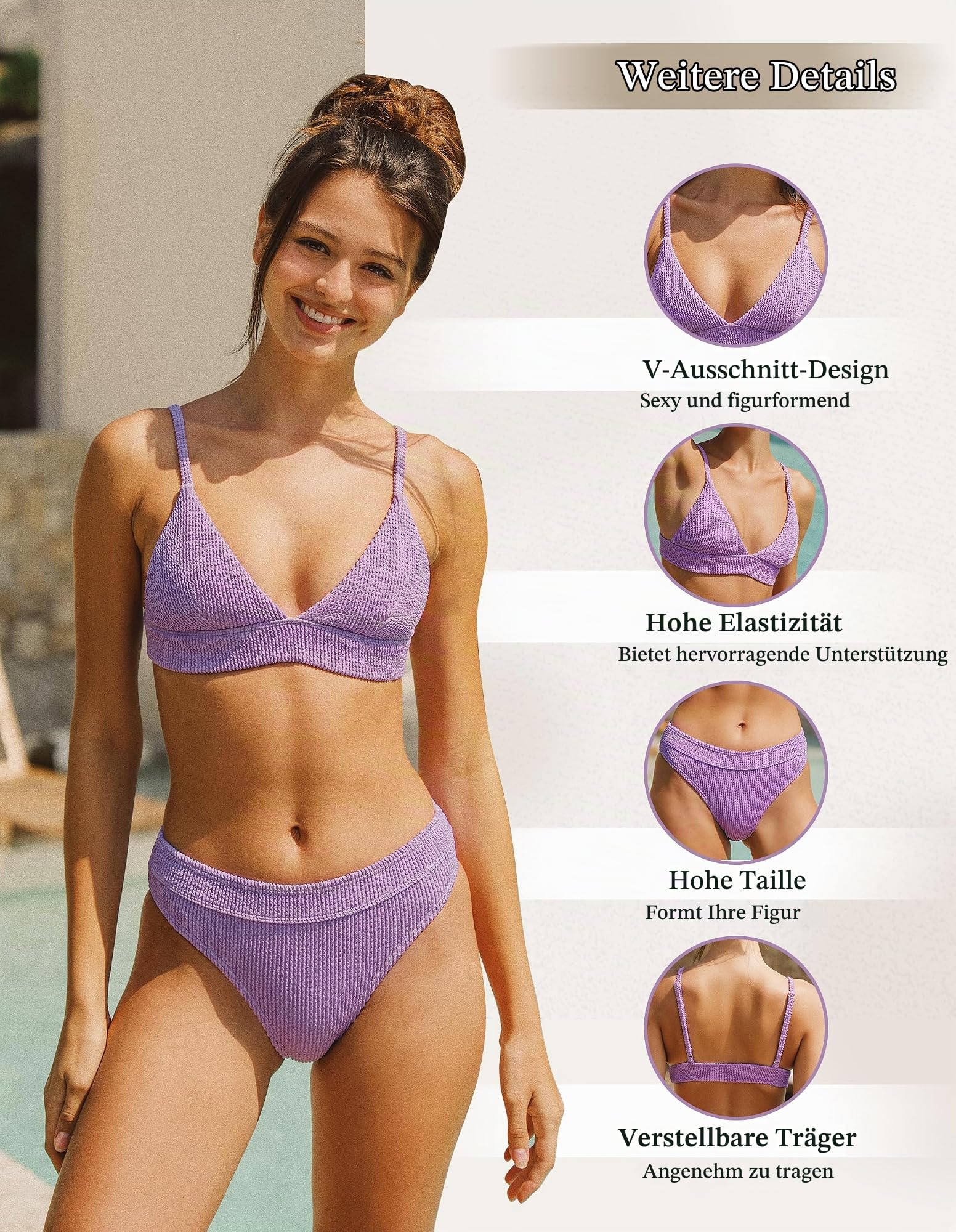 Damen Bikini-Sets Zweiteilige Bauchkontrolle Badeanzüge | high waist damen bauchweg bikini curvy