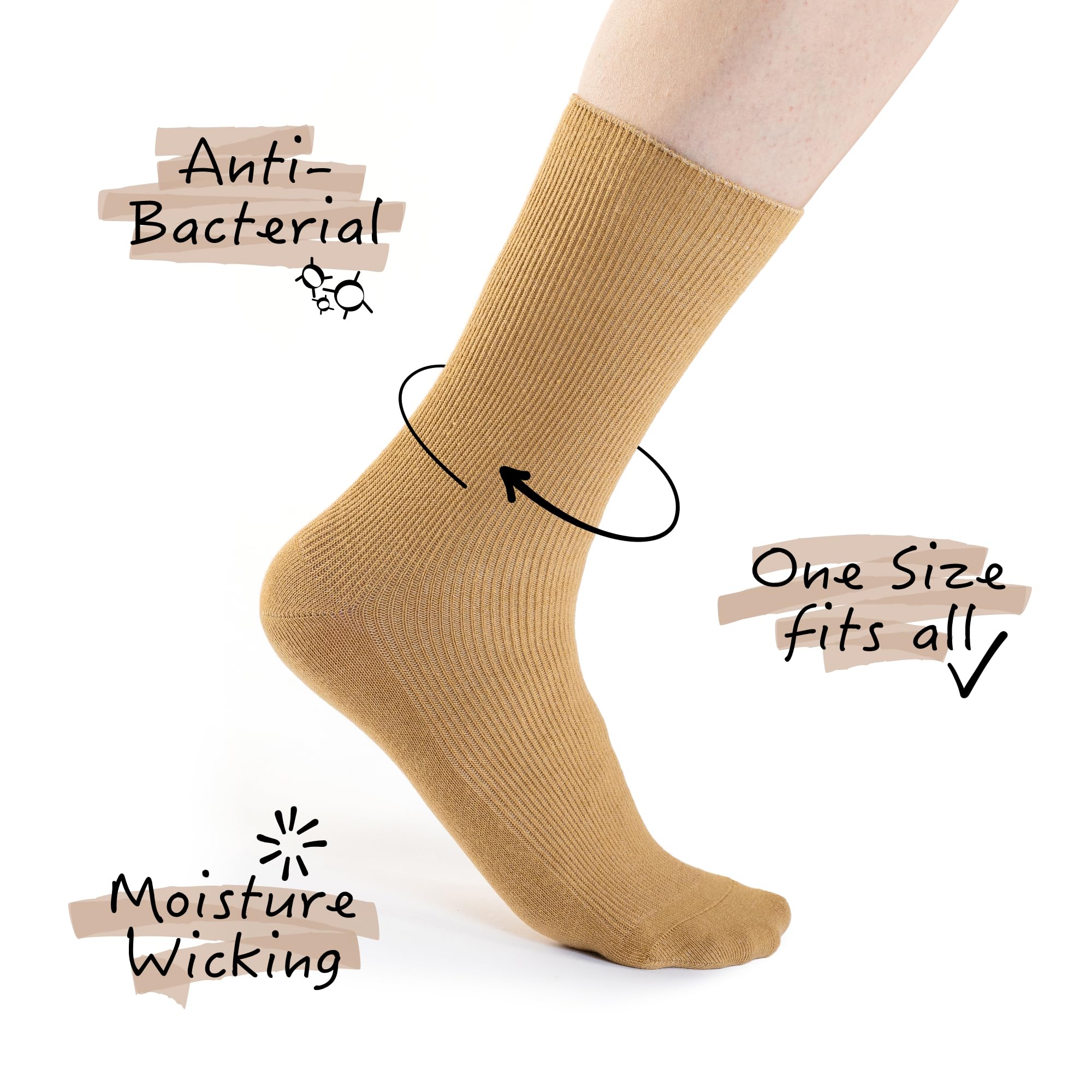 Not Just a Sock, Diabetic Socks for Men, One Size Fits All, Seamless Socks for Women - Image 4