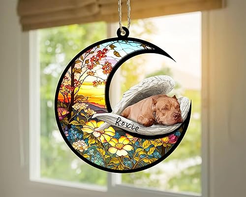 Miniatura 75 de Chow Chow Dog Memorial Suncatcher, adorno de Navidad Chow Chow con nombre, atrapador de pérdida de mascotas, regalos para los amantes de los perros