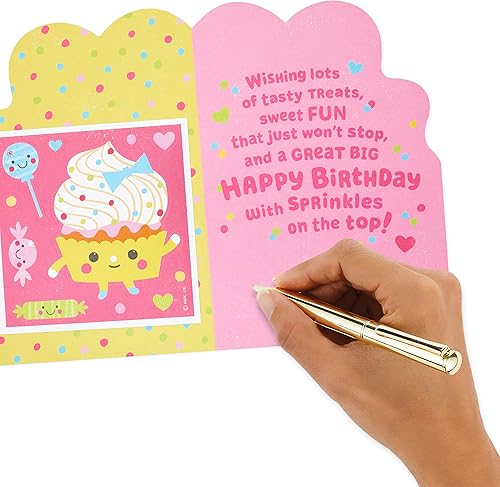Miniatura 5 de Tarjeta de cumpleaños Hallmark para niñas (con pegatinas de cupcakes y dulces)