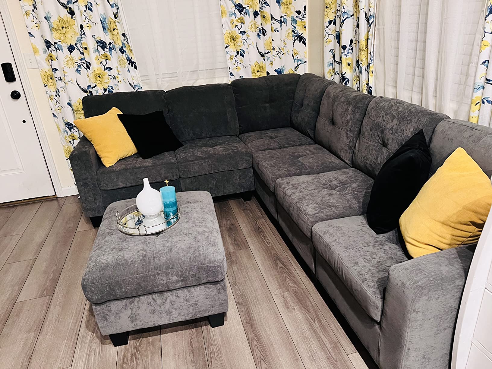 68/mo Finance Sectional Sofa Ottoman Set 6 Seats Modular Corner