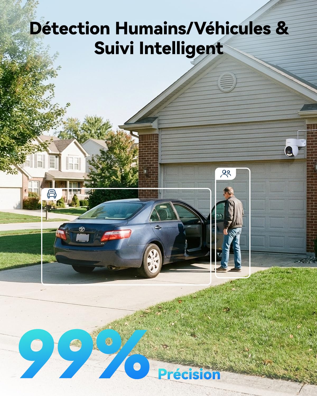 Imou 3K(5MP) Caméra Surveillance WiFi Extérieure 360°, Caméra Exterieur | WiFi 2,4/5GHz, Vision Nocturne Couleur 30M, Détection des Personnes/Véhicules, Suivi Intelligent, IP65, Audio Bidirectionnel