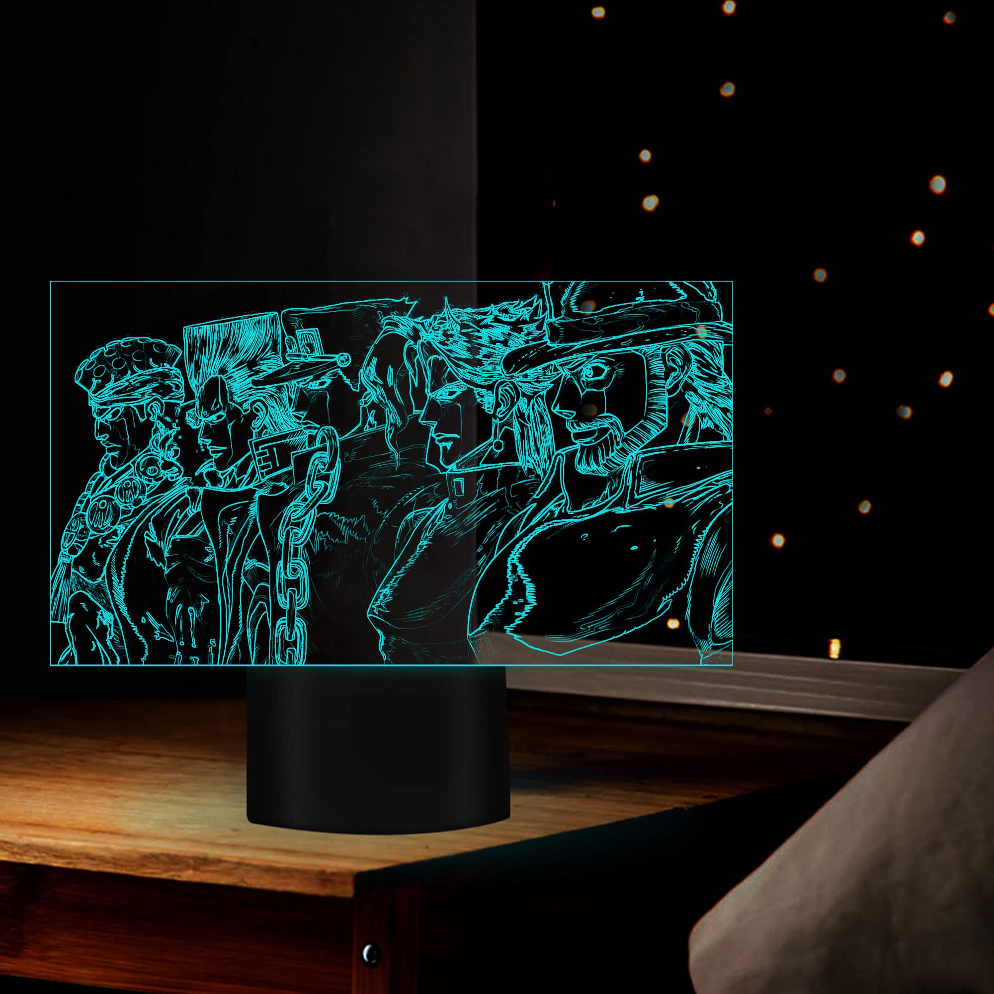 Tongyundacheng Anime LED Night Light JoJo's Bizarre Adventure Manga Figures 3D Illusion Lamp 7 Colors Touch Remote Desk Lamp for Cartoon Child Room Decor Birthday Gifts