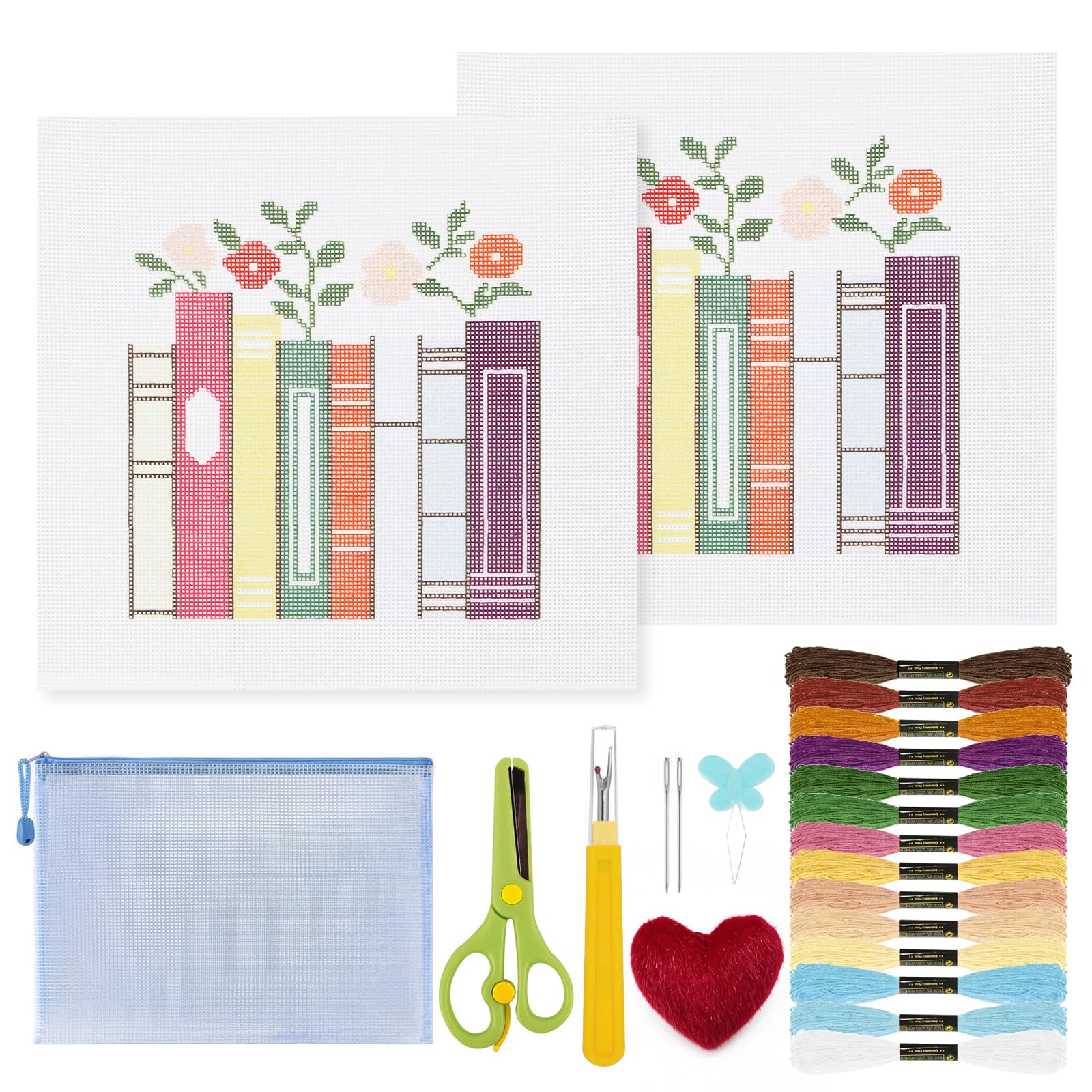 Ansberta 23Pcs Books 18 Mesh Needlepoint Canvas Kit for Beginners Adults