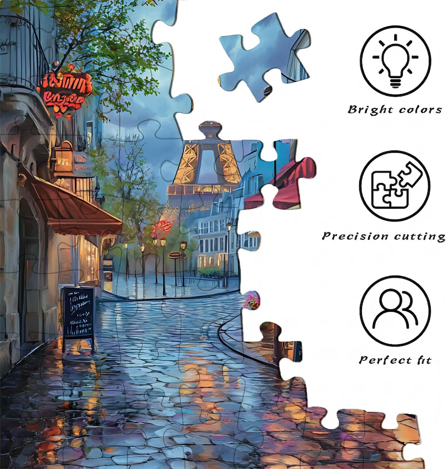 Puzzle 2000 Teile, Holzpuzzle Erwachsene - Impossible Puzzle 99.5 x 70.5 cm niffliges Denkspiel & Denksport für Frauen & Männer, Familienspiel, Geschenk für Frauen Eiserner Turm Leopard w0-860