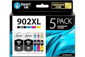 Compatible HP 902 Ink Cartridge Replacement (5-Pack): 2 Black XL & 3 Color XL