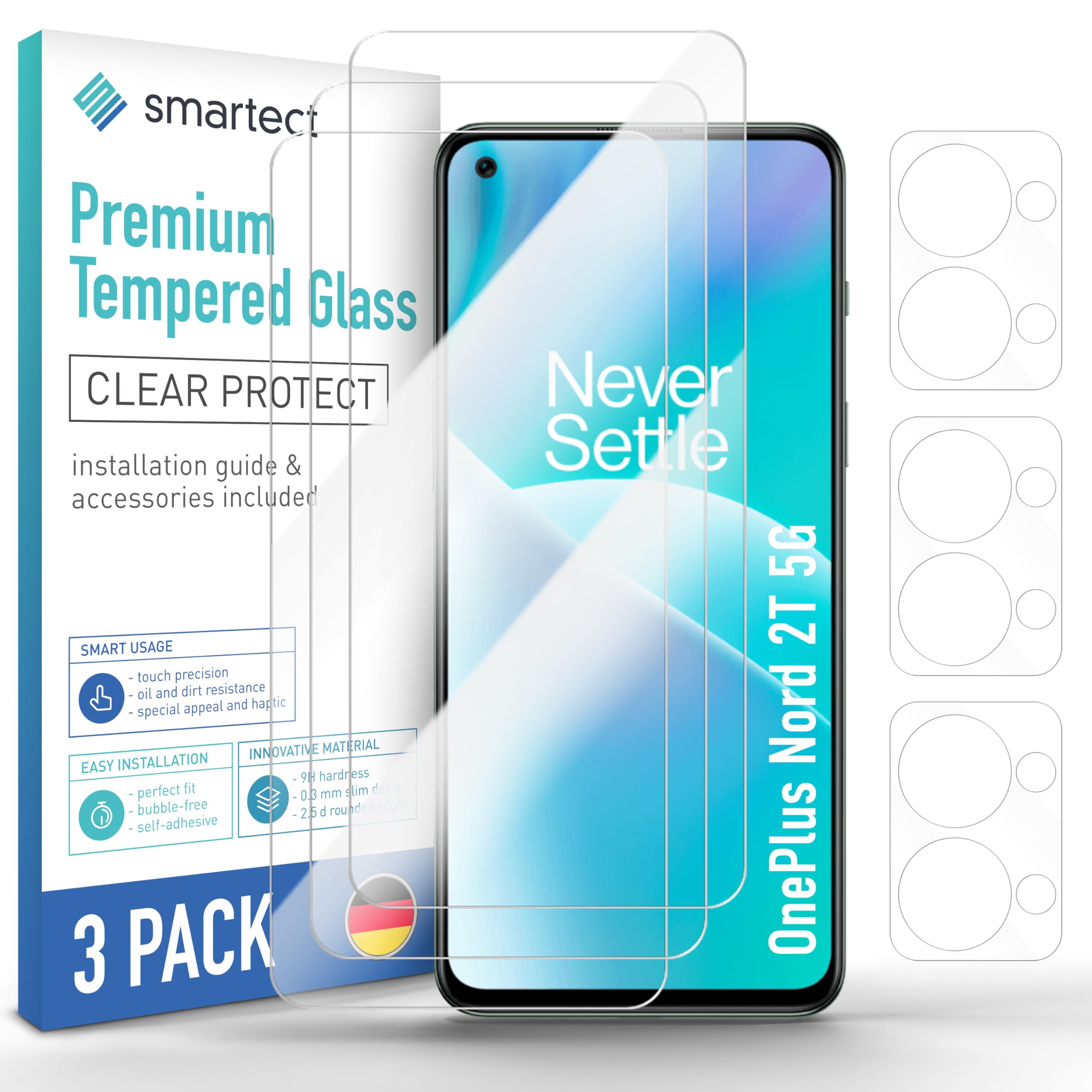 Tempered Glass Screen Protector For OnePlus Nord N100 - 2 Pack HD Anti-Scratch 9H Hardness