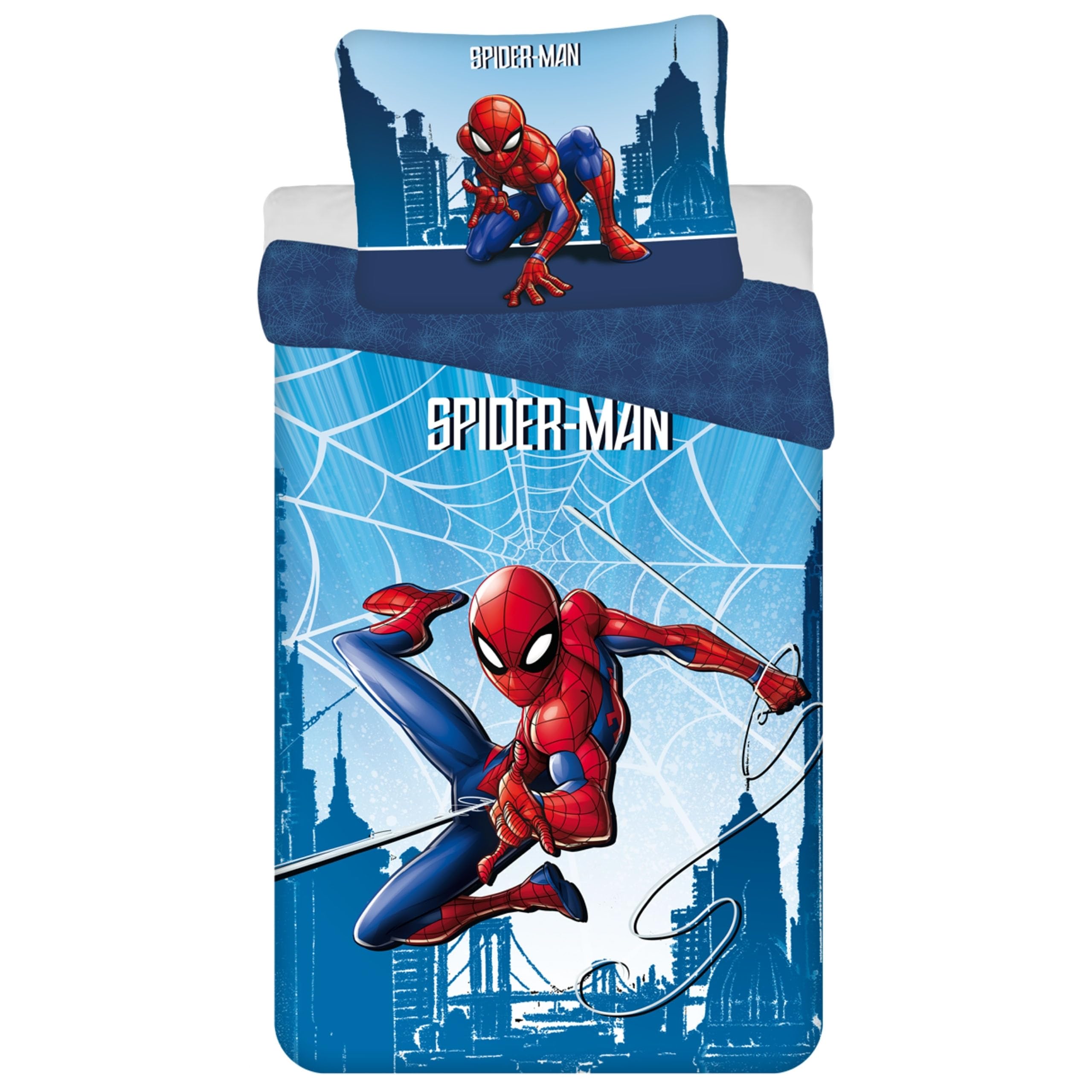 Draps Spider-Man avec fermeture éclair 140x200 pour couette qui ne glisse plus