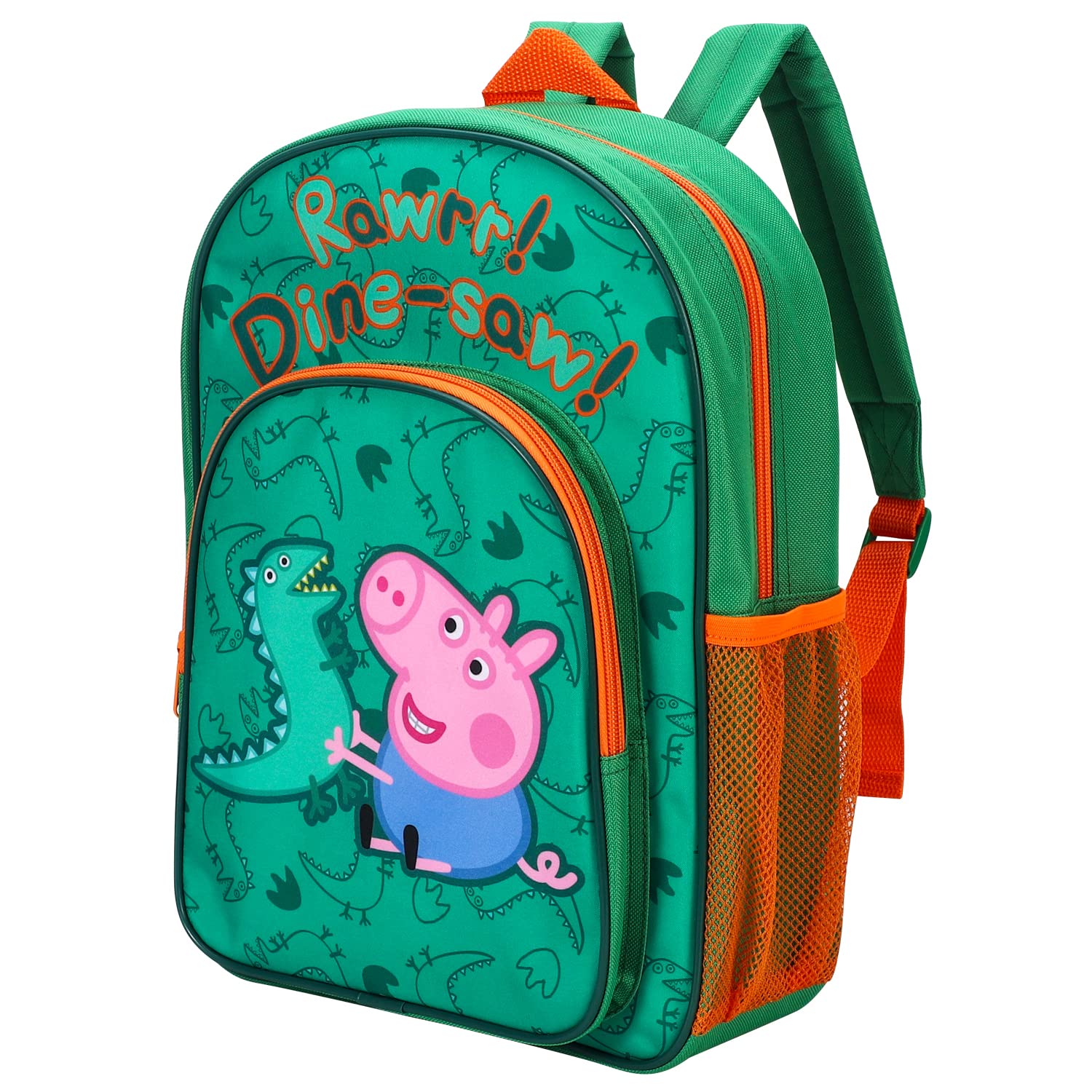 W Lamb Multicolour William Lamb Peppa Pig Kids Childrens Premium Backpack School Rucksack Travel Bag With Side Mesh Pocket And Front Zipped Pocket, 36.7Cm (Height), 26Cm (Width), 13Cm (Depth) (02934)