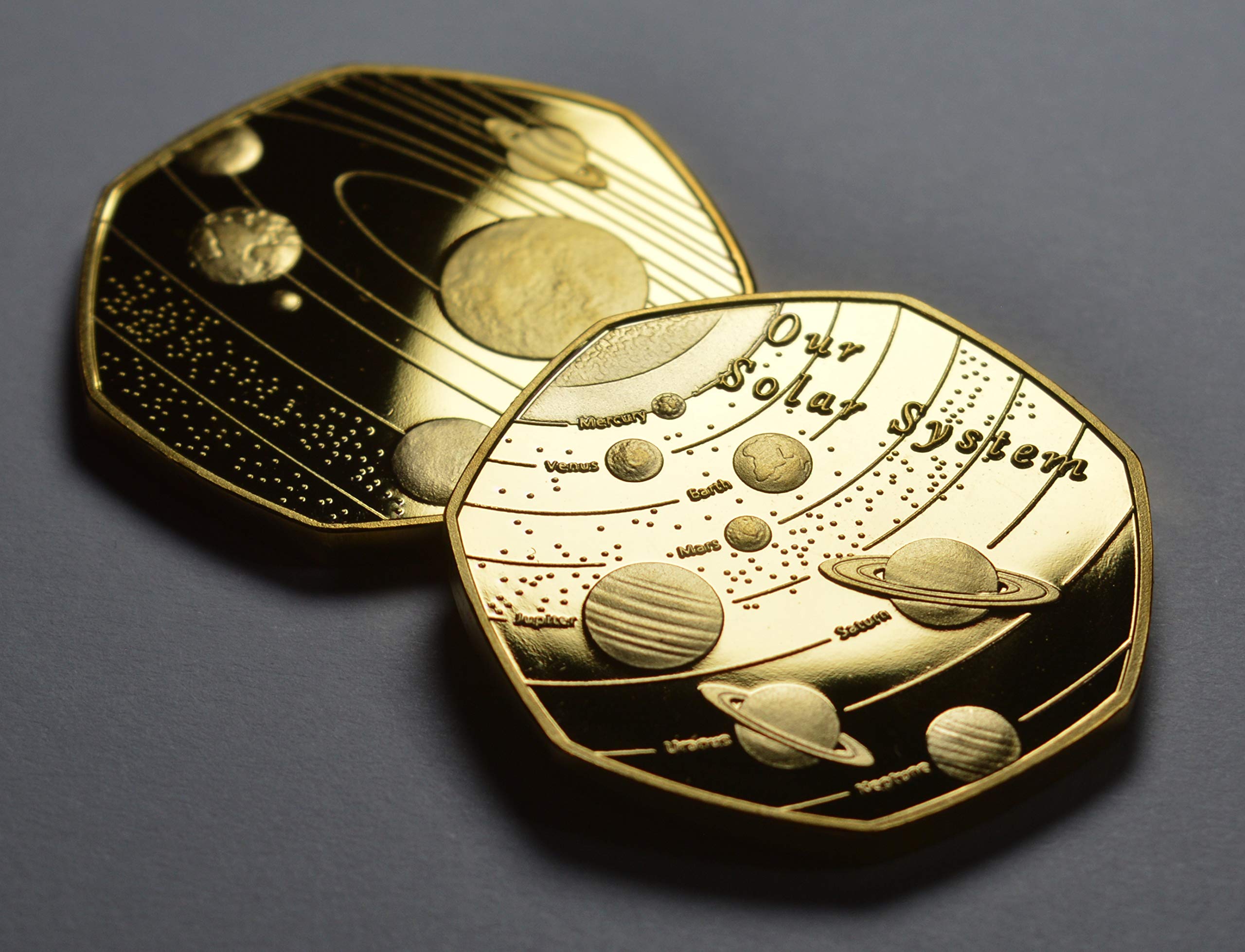 The Commemorative Coin Company Gold Our Solar System 24Ct Commemorative. Planets/Stars/Sun/Moon Space/Universe Earth/Venus/Mars