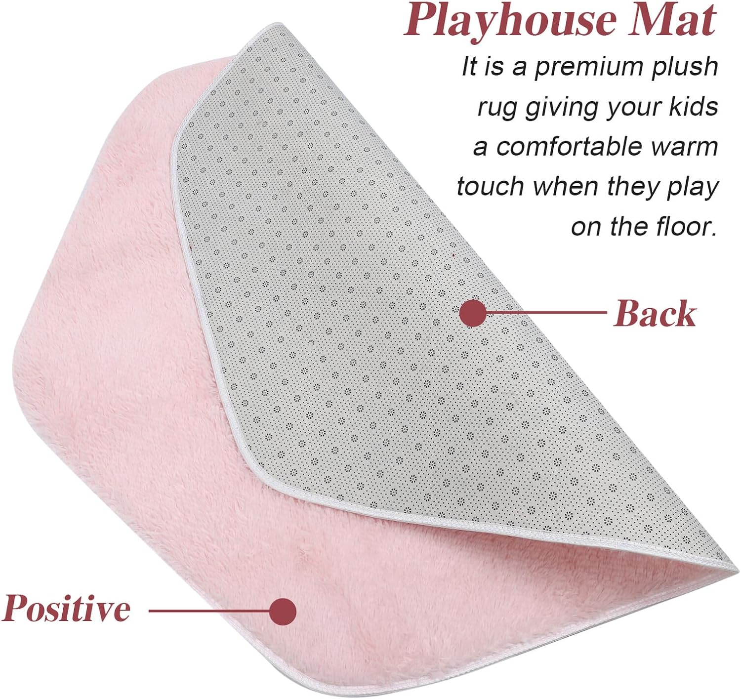 Hexagon Play Tent Mat Soft Rug Non-Slip Floor Carpet for Nursery Boys Indoor Playhouse Decorative Pad