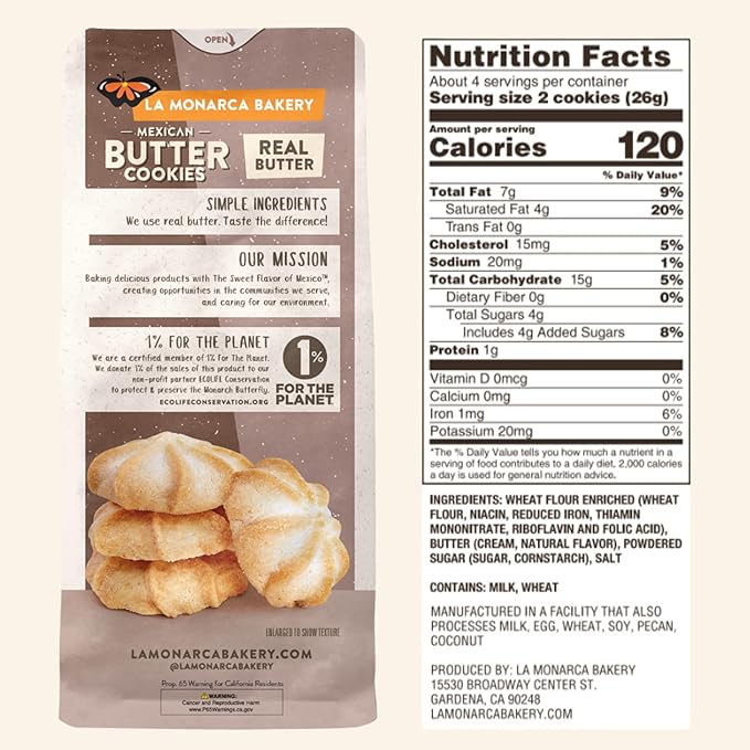 Galletas de Mantequilla Mexicanas, 3 Paquetes de 3.6 oz miniatura 2
