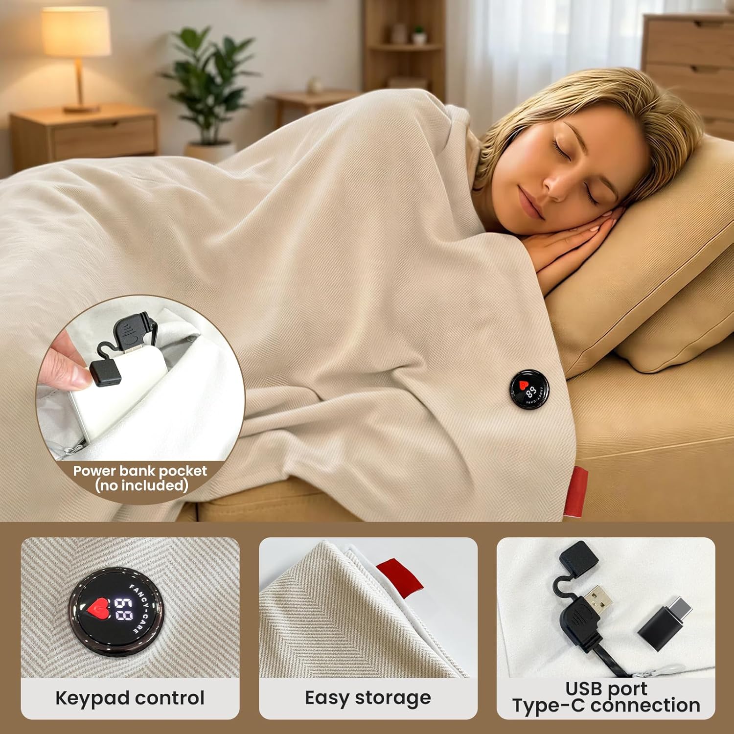 Pink Heating Pad, Heated Shawl Wraps for Women,Portable Heated Shawl 29.53" × 57.09 "(75x145CM) Extra Large XXXL, 3 Heating Levels Heat Pad, Gifts for Women and Mom,