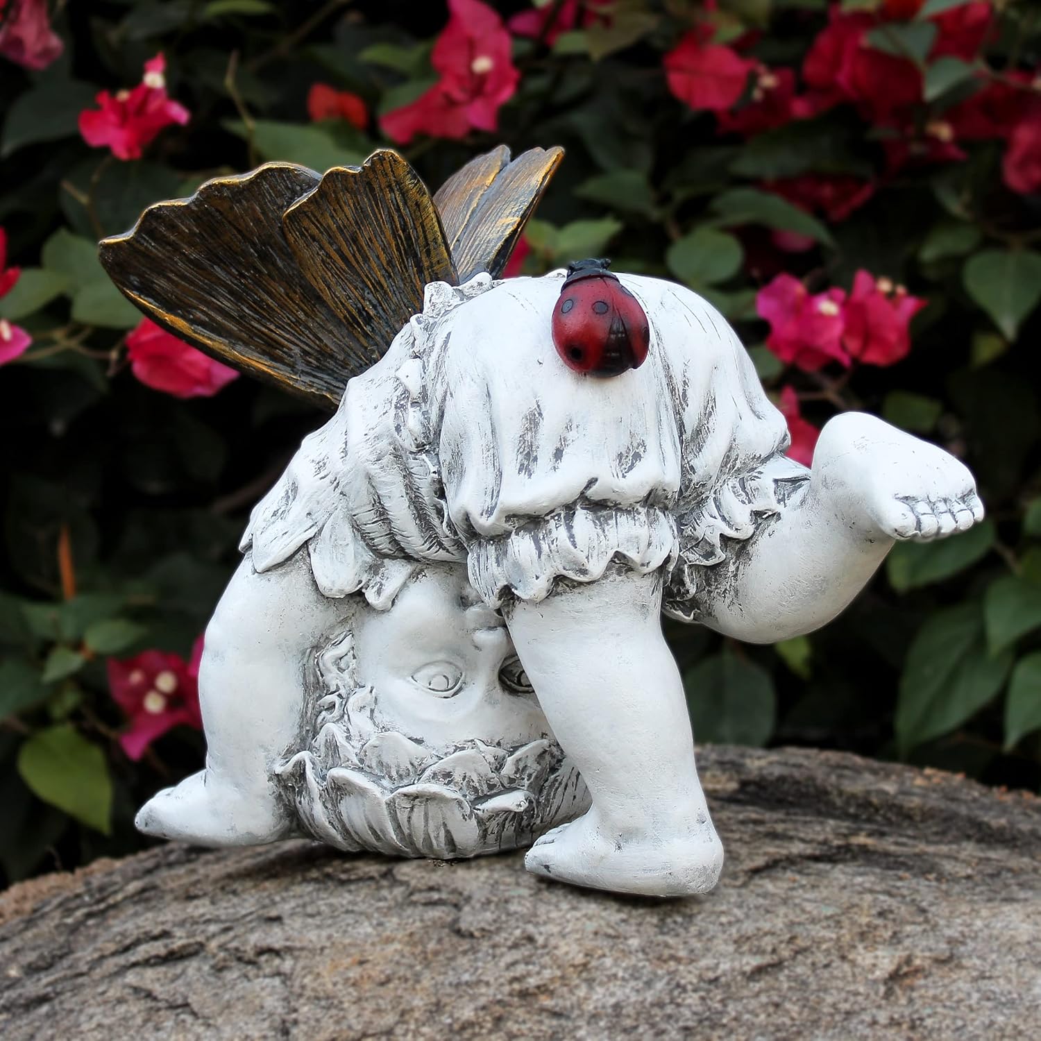 Fairies for Fairy Garden Solar Decor - Fairy Figurines Resin Outdoor Statues Ornaments with Light up Ladybug for Patio,Lawn,Yard,Porch,Outside Angel Gifts - Image 7