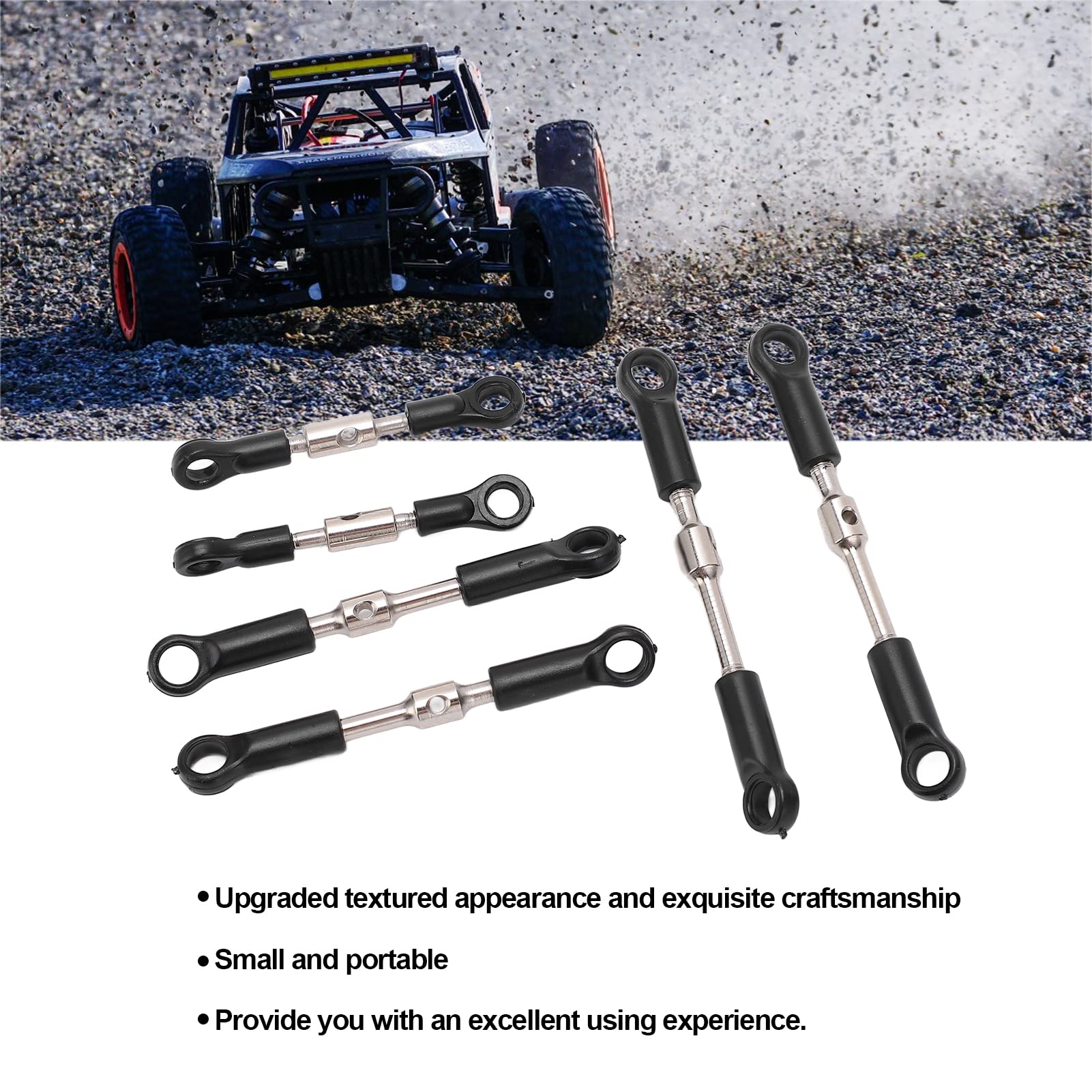 VGEBY Metall-Lenkstangensatz Für 1/8 RC-Rennwagen – Verstellbar 110–120 Mm, Lenkbar & Robust