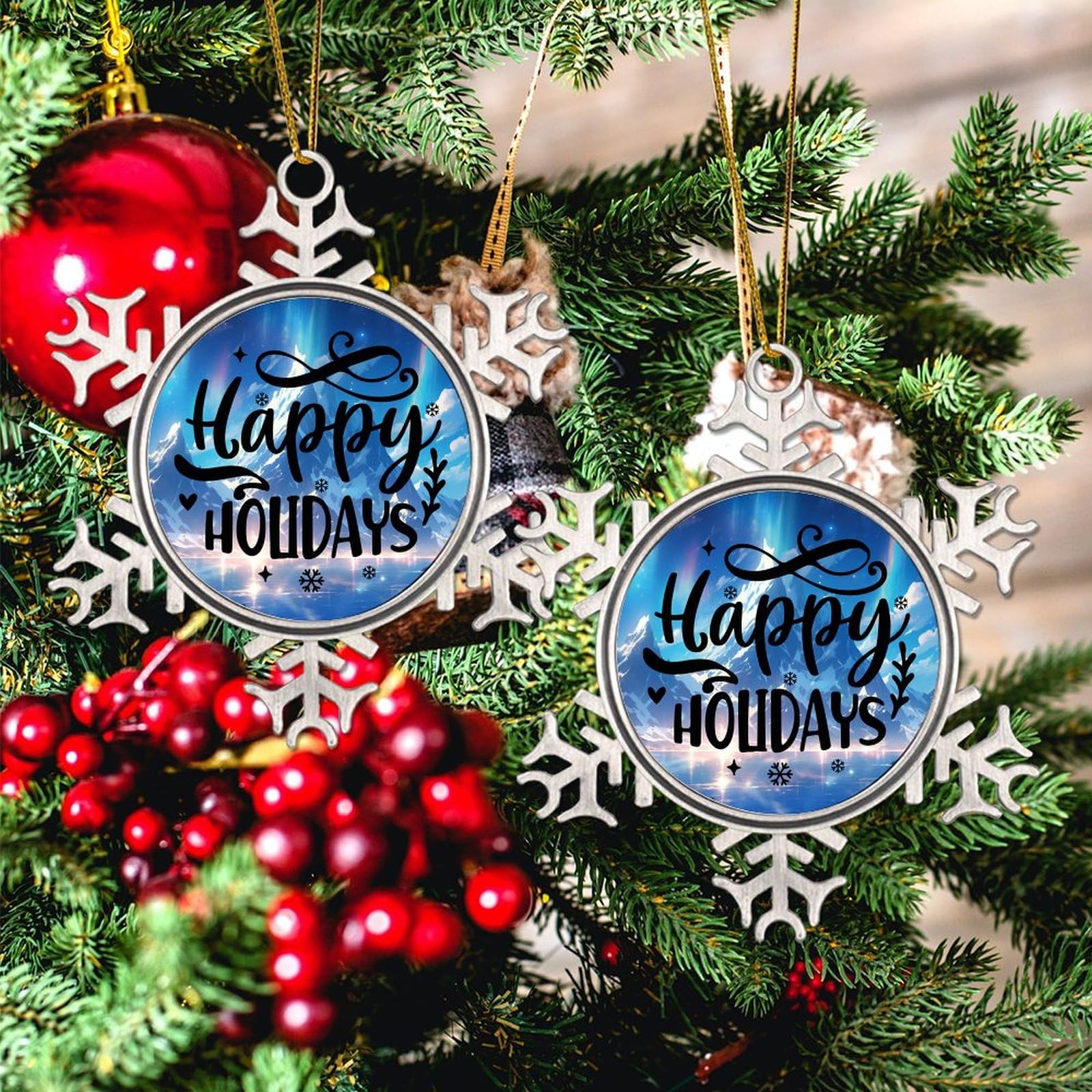 Amazon.com: Happy Holidays Snowflake Christmas Souvenir 
