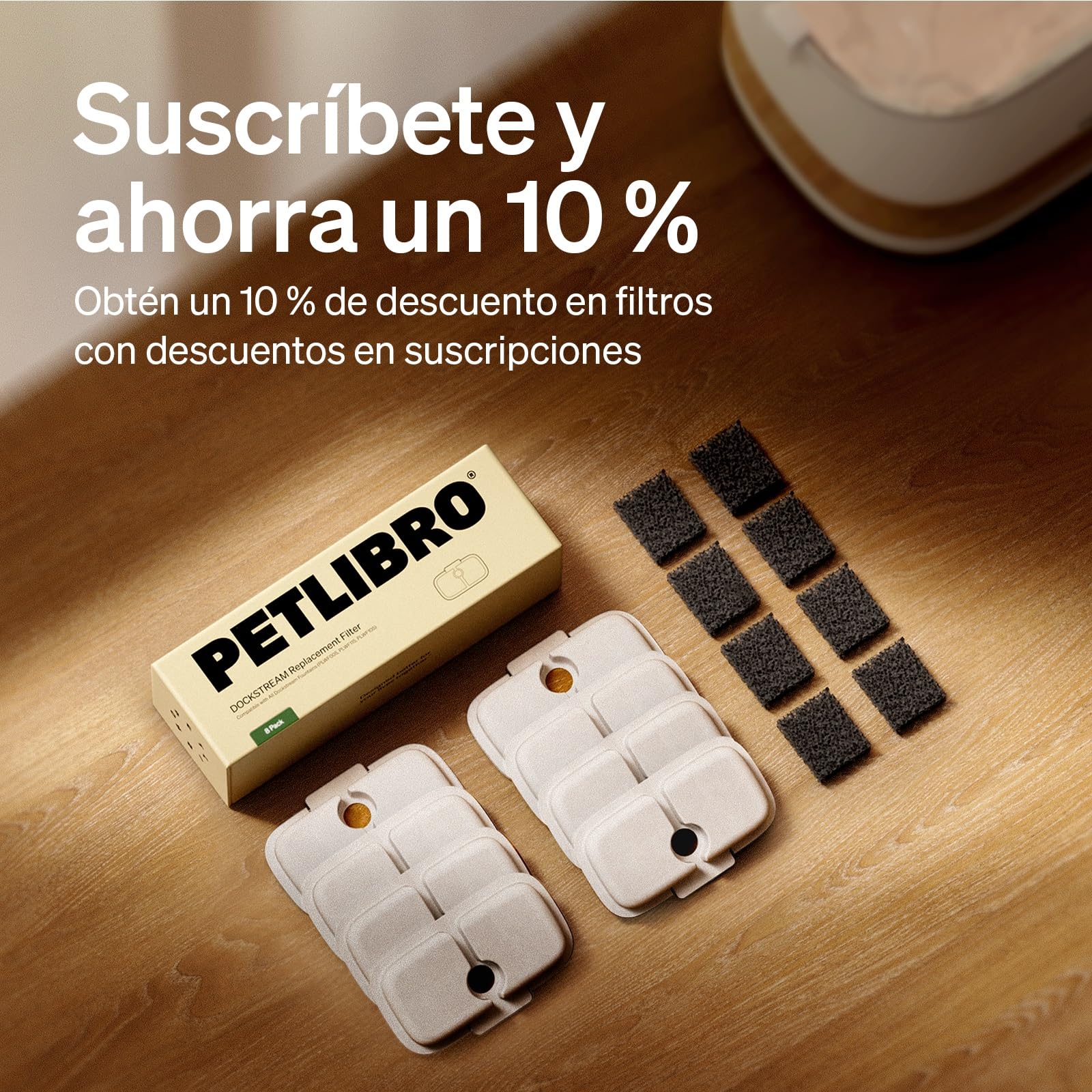 PETLIBRO Filtros para Gatos, 8 Filtros Verticales Compatibles con Dockstream PLWF005, PLWF115, PLWF105，PLWF106，PLWF116
