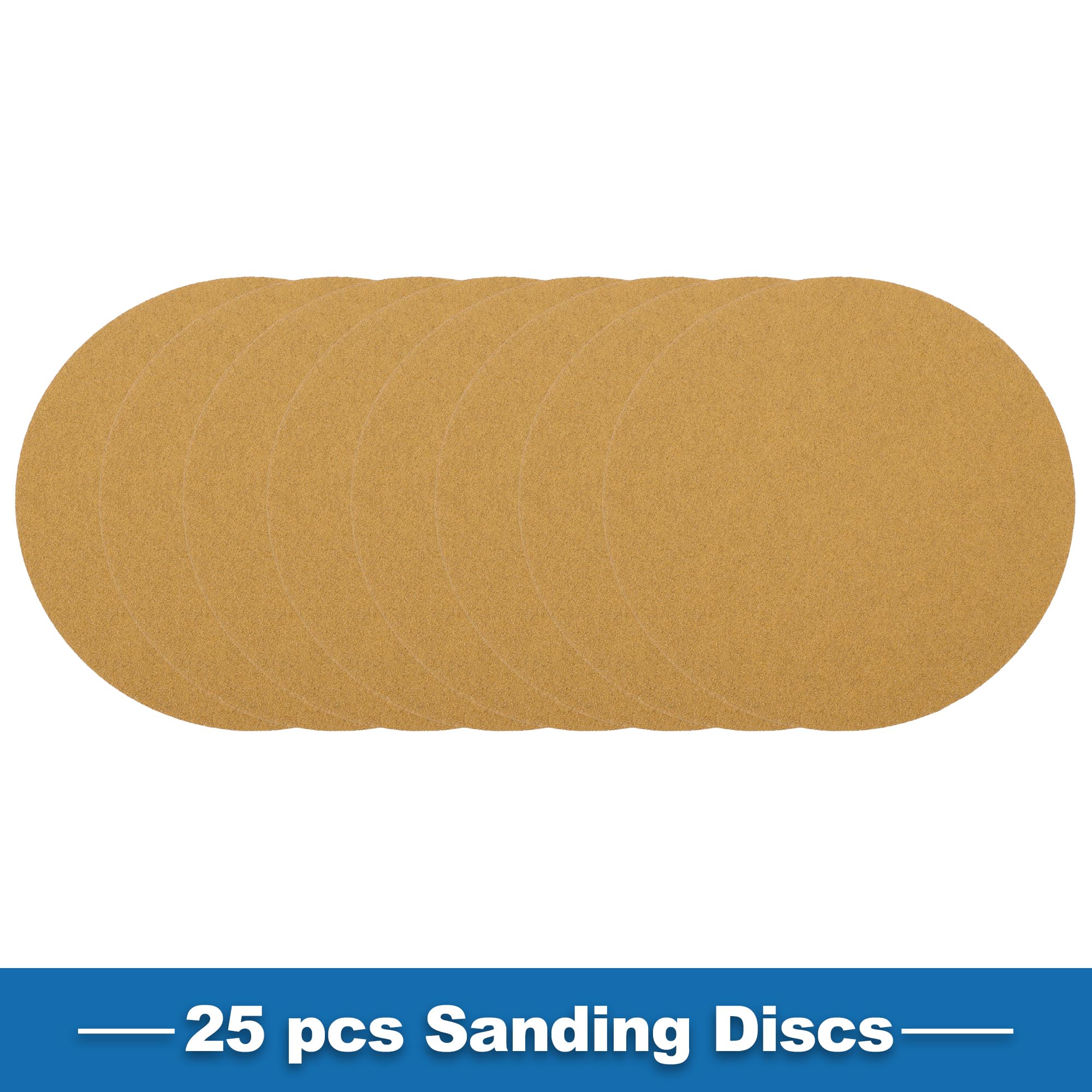 A ABSOPRO Sanding Discs 8 Inch 60 Grit Round Hook and Loop Sandpaper Aluminum Oxide Yellow 25 Pcs, 200mm/8" - Image 3