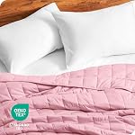 Bare Home Weighted Blanket Twin or Full Size 10lb (40" x 60") for Kids - All-Natural 100% Cotton - Premium Heavy Blanket Nontoxic Glass Beads (Light Pink, 40"x60")