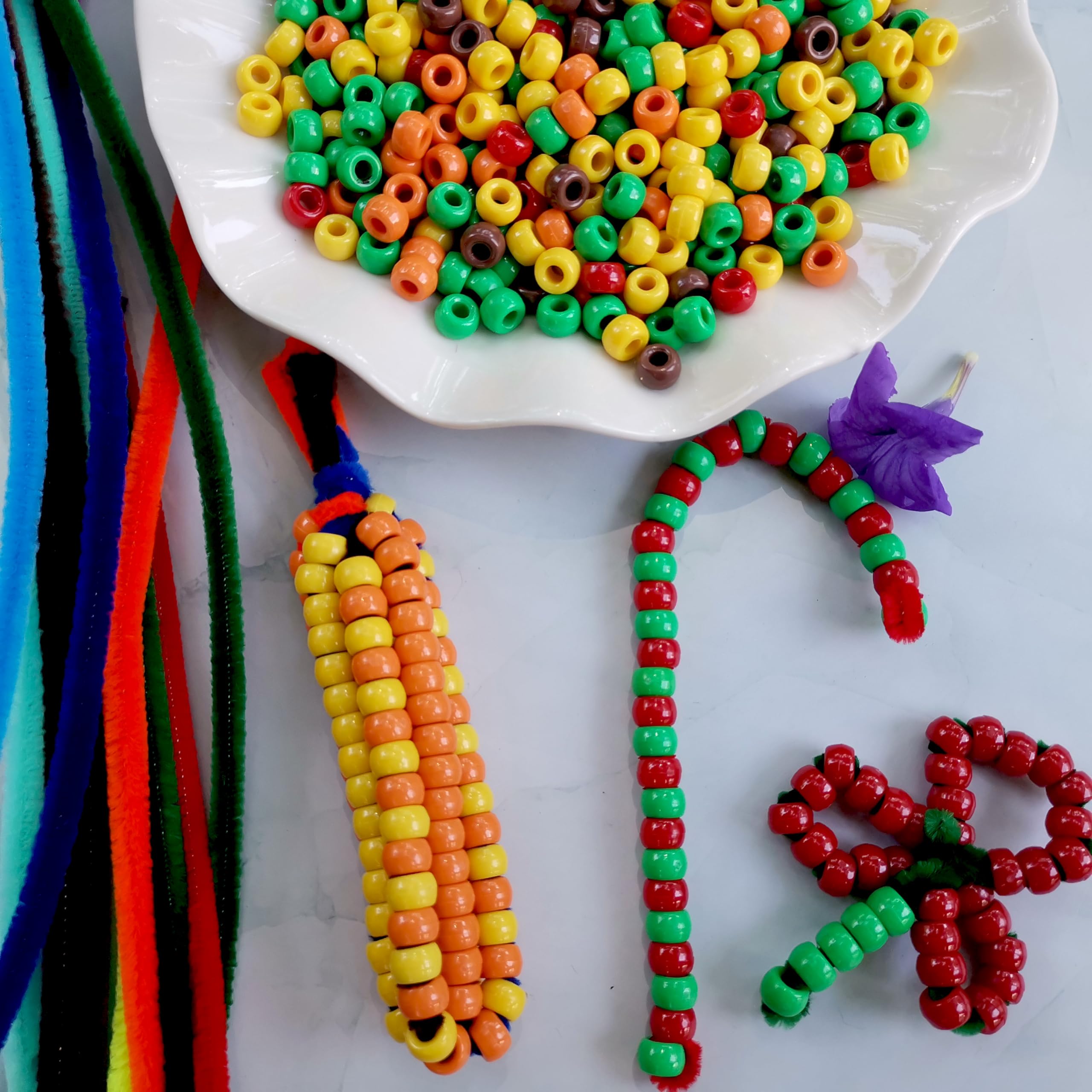 Gocelyn Lot De 2 500 Perles Poney En Vrac Avec 100 Tiges