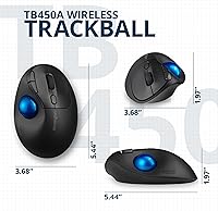 Vista 7 de Kensington Ratón inalámbrico TB450, Bluetooth LE y conexión de 2.4 GHz, 4 opciones de DPI, conecta hasta 3 dispositivos (K72194WW), negro-azul