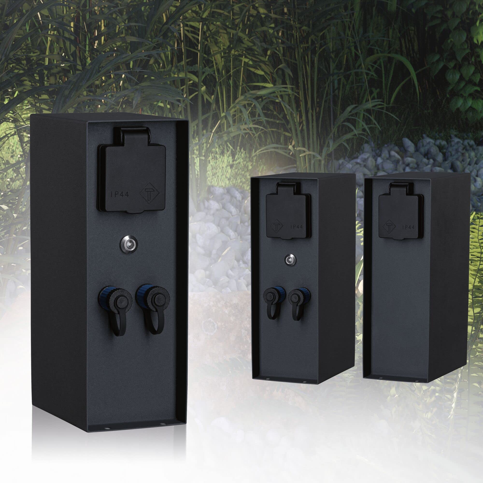 Paulmann 94701 Plug & Shine - Lámpara de exterior con sensor crepuscular, IP44, conectores 2 x 230 V, 2 x Plug & Shine 24 V
