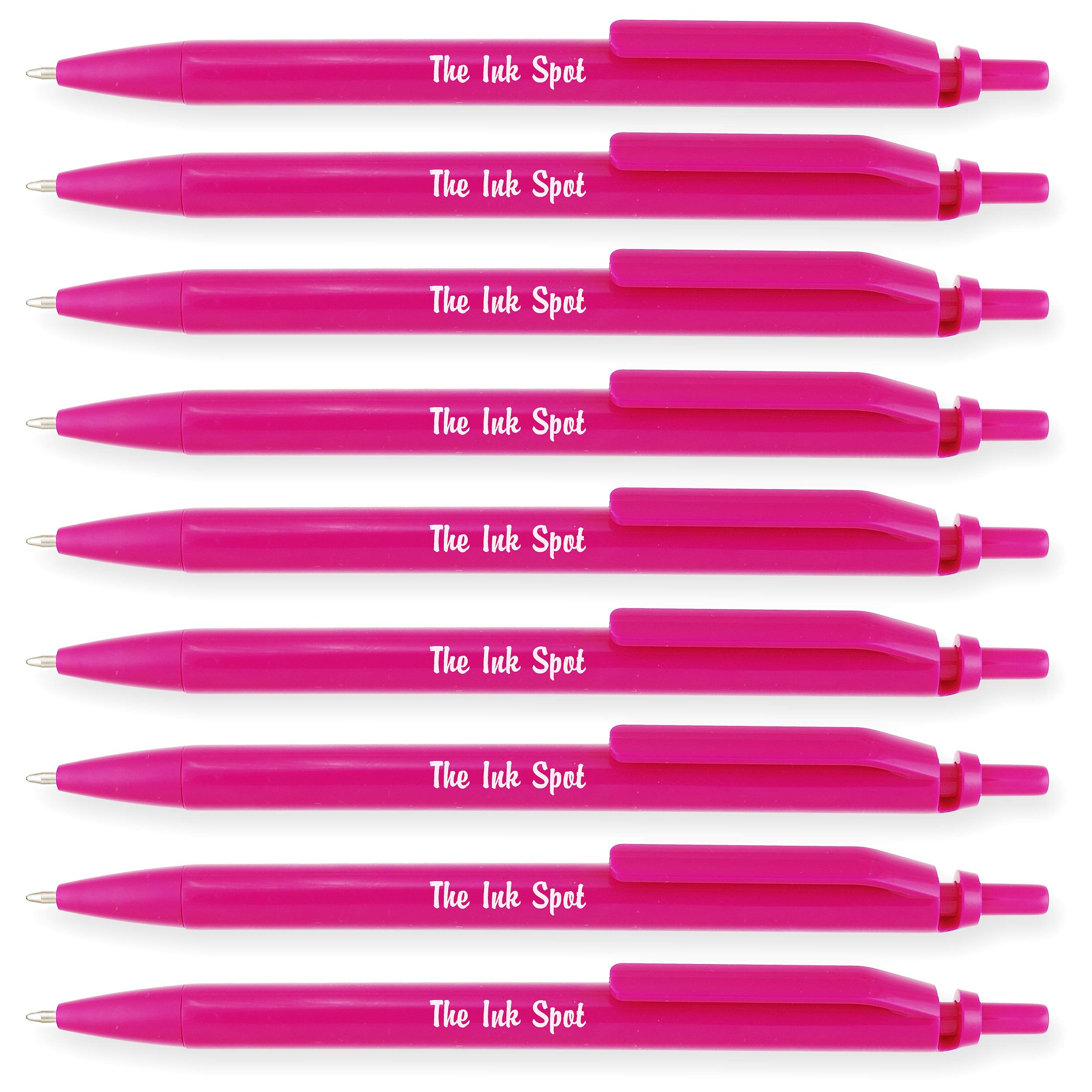 100 Excel Classic Click Personalized Custom Printed Retractable Pens – Color Neon Pink