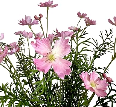6pcs Artificial Silk Daisy Plastic Flower Bouquet Realistic DIY Greenery Shrubs Plants for Indoor Outdoor Home Decoration Table Centerpieces and Floral Arrangement (Pink)