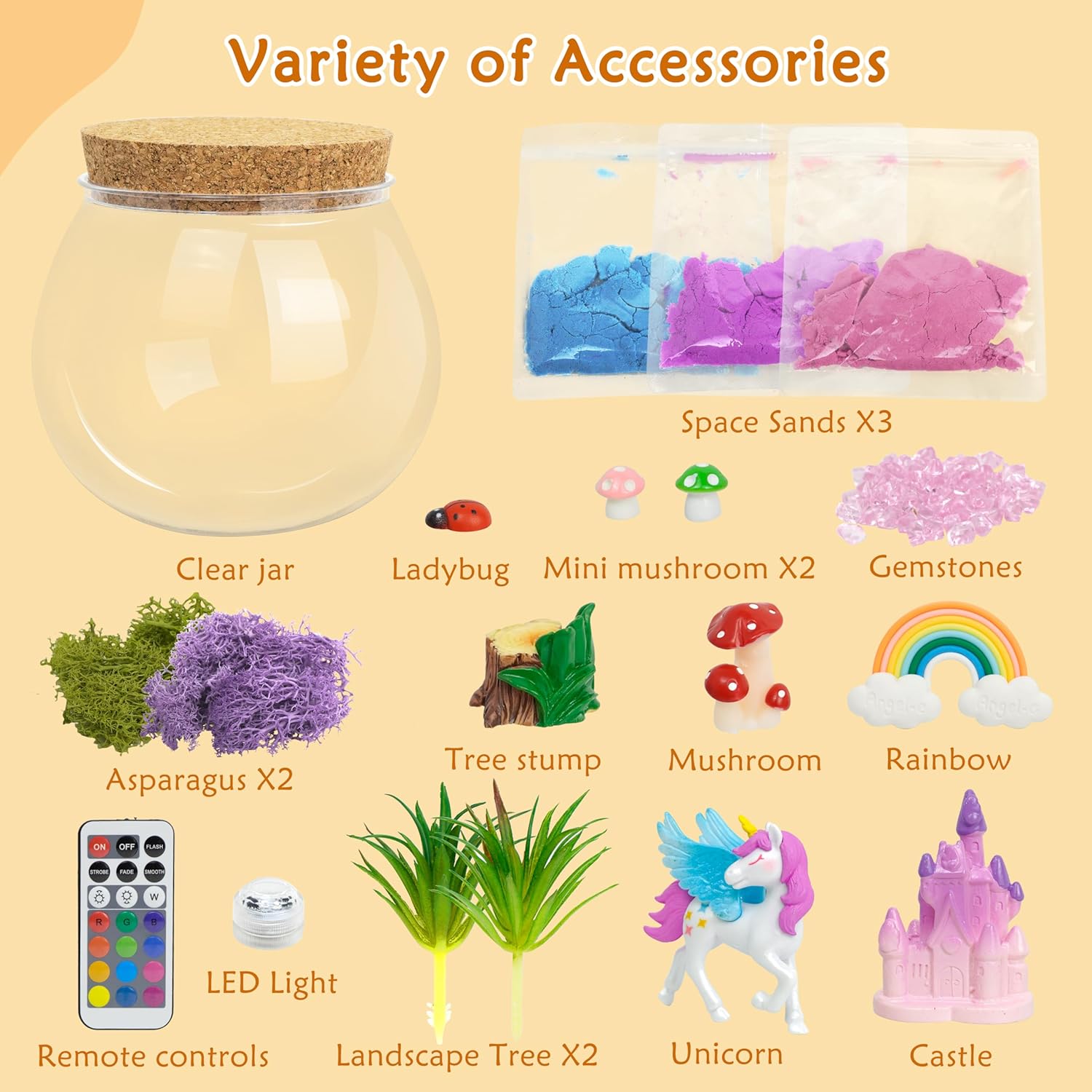 Light-Up Unicorn Terrarium Gifts, DIY Night Light Kit with Remote Control and 13 Lighting Colors, Night Light for Birthday, Children's Day, Halloween, Christmas or New Year Gifts for Girls Ages 5-10 - Image 4