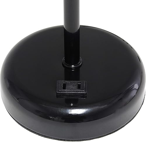 Miniatura 10 de Simple Designs LT2024-PRP-LB Lámpara de escritorio de acero cepillado con toma de carga y pantalla de tela de tambor para sala de estar, pasillo,