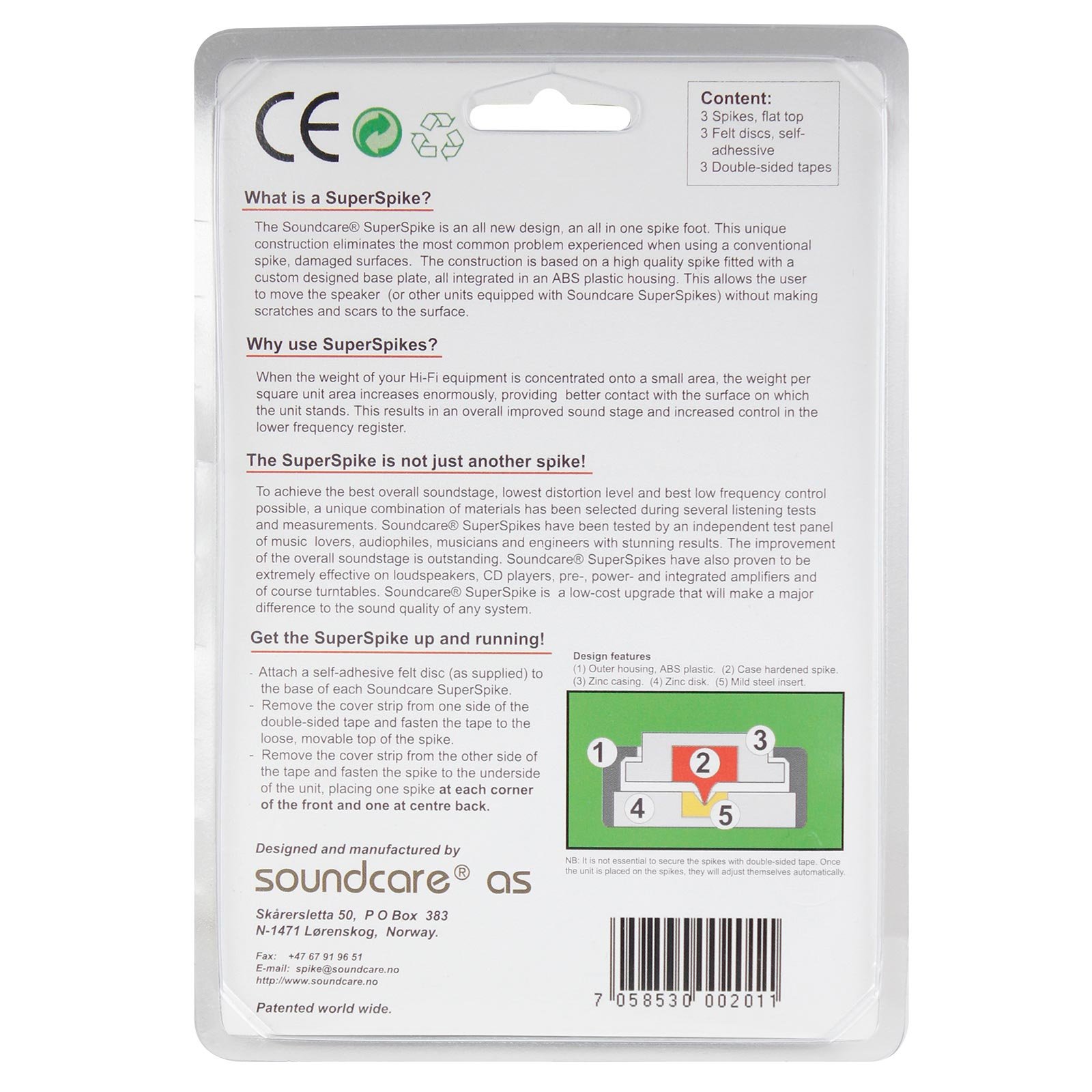 Accessoires home studio SOUNDCARE SPIKE 2 Supports isolants pour enceintes