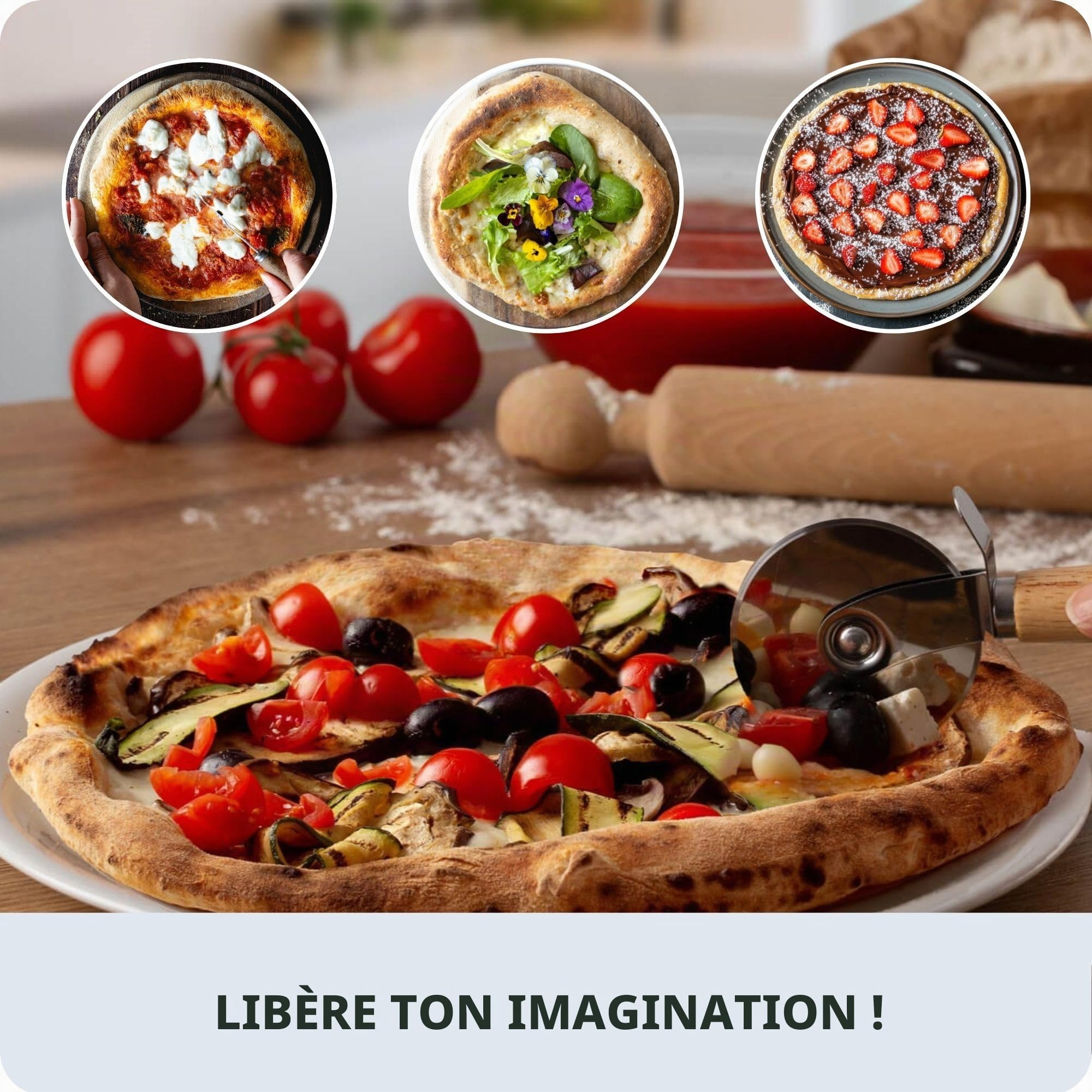 Ariete 3901 Da Gennaro, Four à Pizza, 2200W, Température 430°C, Temps de Cuisson 2 Minutes, Pierre Réfractaire, Rouge