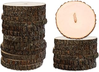 Wilson 20 Pack Basswood Round Rustic Wood Slice, Sanded Side, 9-12" Diameter, Excellent for Wedding Centerpiece, DIY Woodland Projects, Table Chargers, Pyrography, and Country Decor