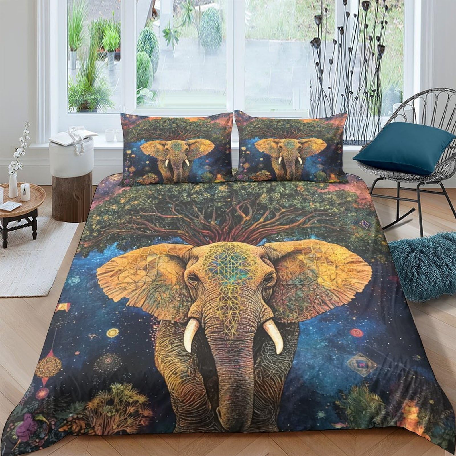Housse de couette Tour Eiffel 3D 140x200 microfibre pour lit simple