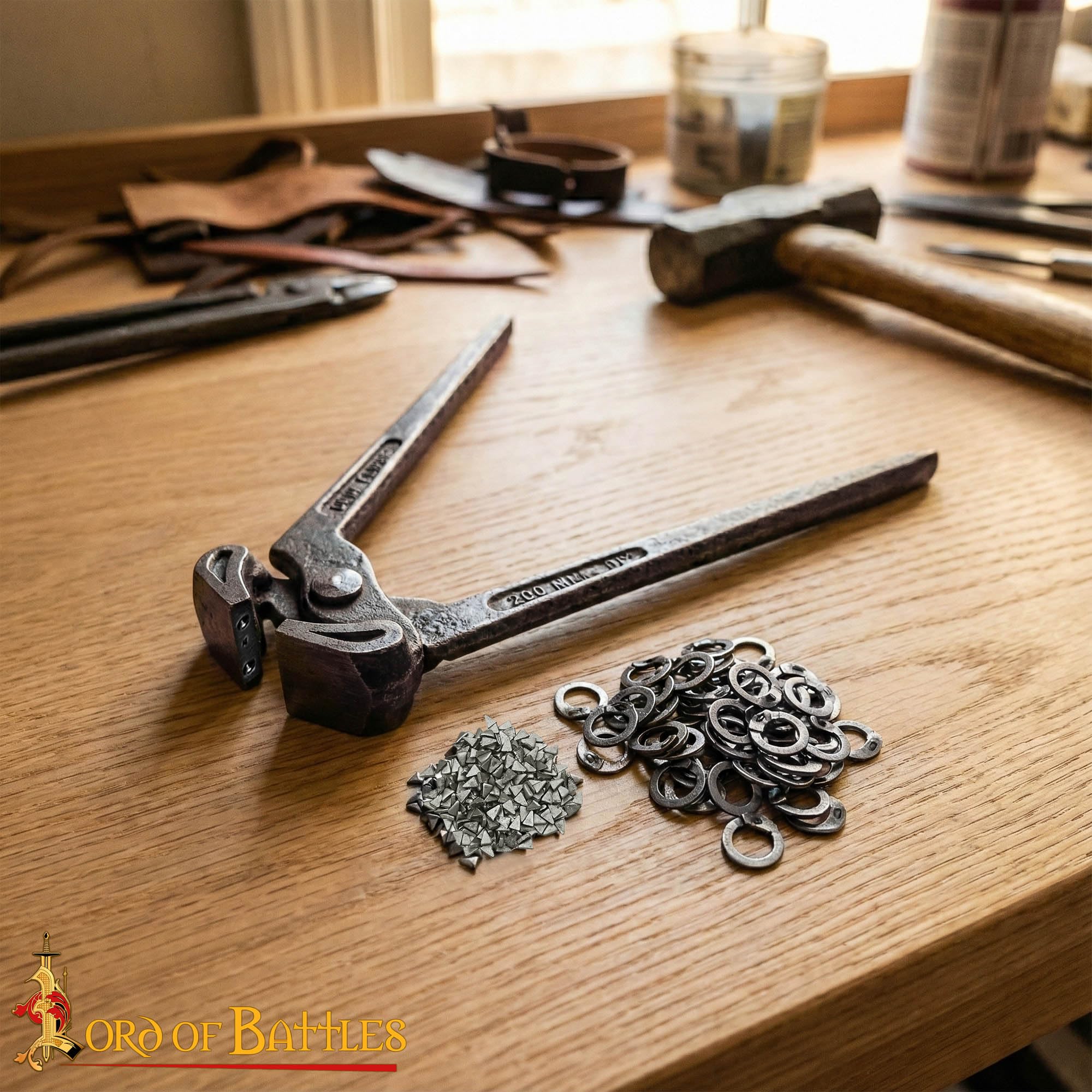 Herramientas remachadas de cuña de malla de cadena, remaches triangulares, alicates de malla duraderos, herramientas de ajuste de remaches, suministros de manualidades de armadura medieval, remaches