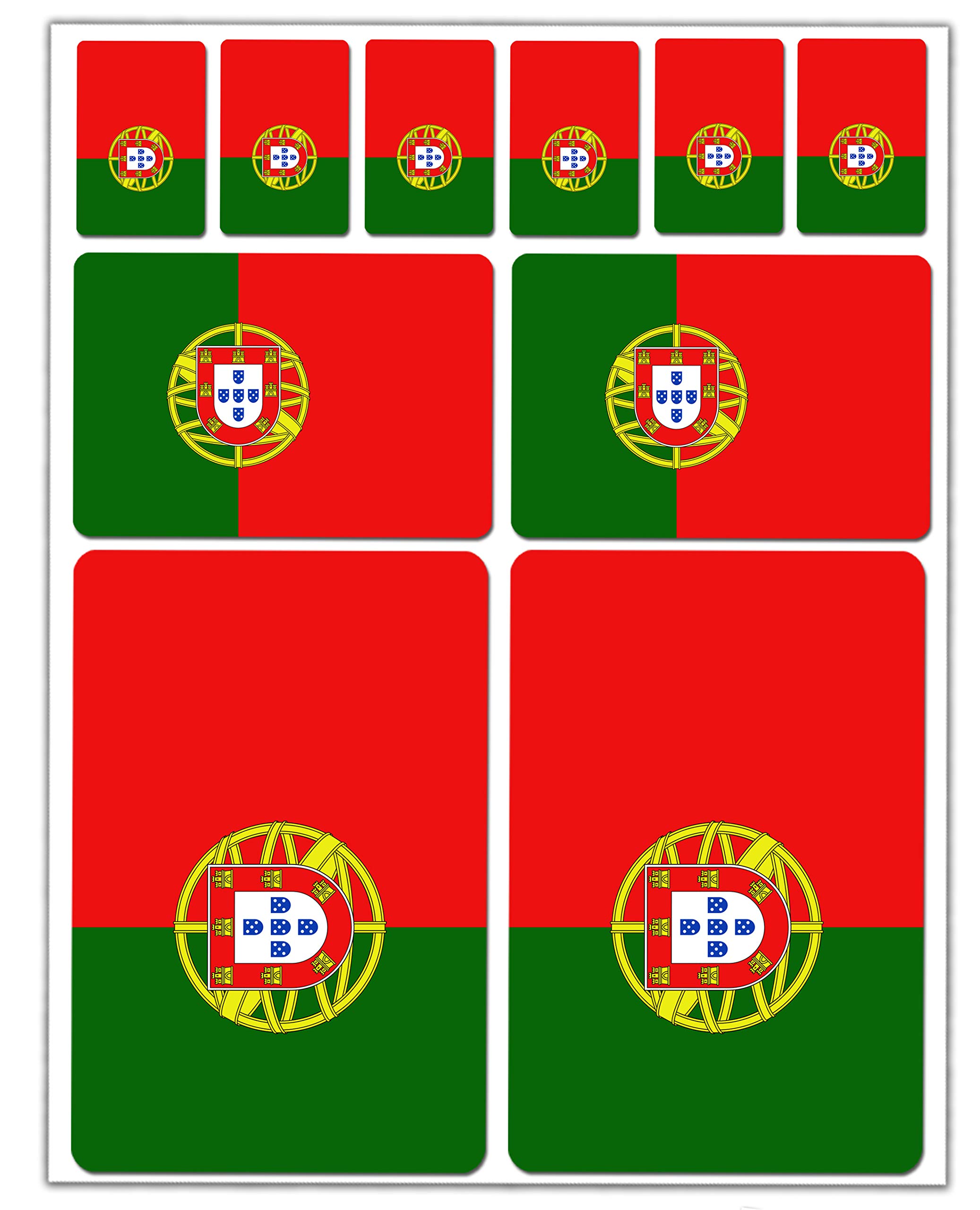Biomar Labs Portugal Flag D 30 Waterproof Vinyl Sticker Decal For Car, Motorcycle, Laptop & Helmet – Laminated Decorative Sticker For Windows, Water Bottles & Accessories