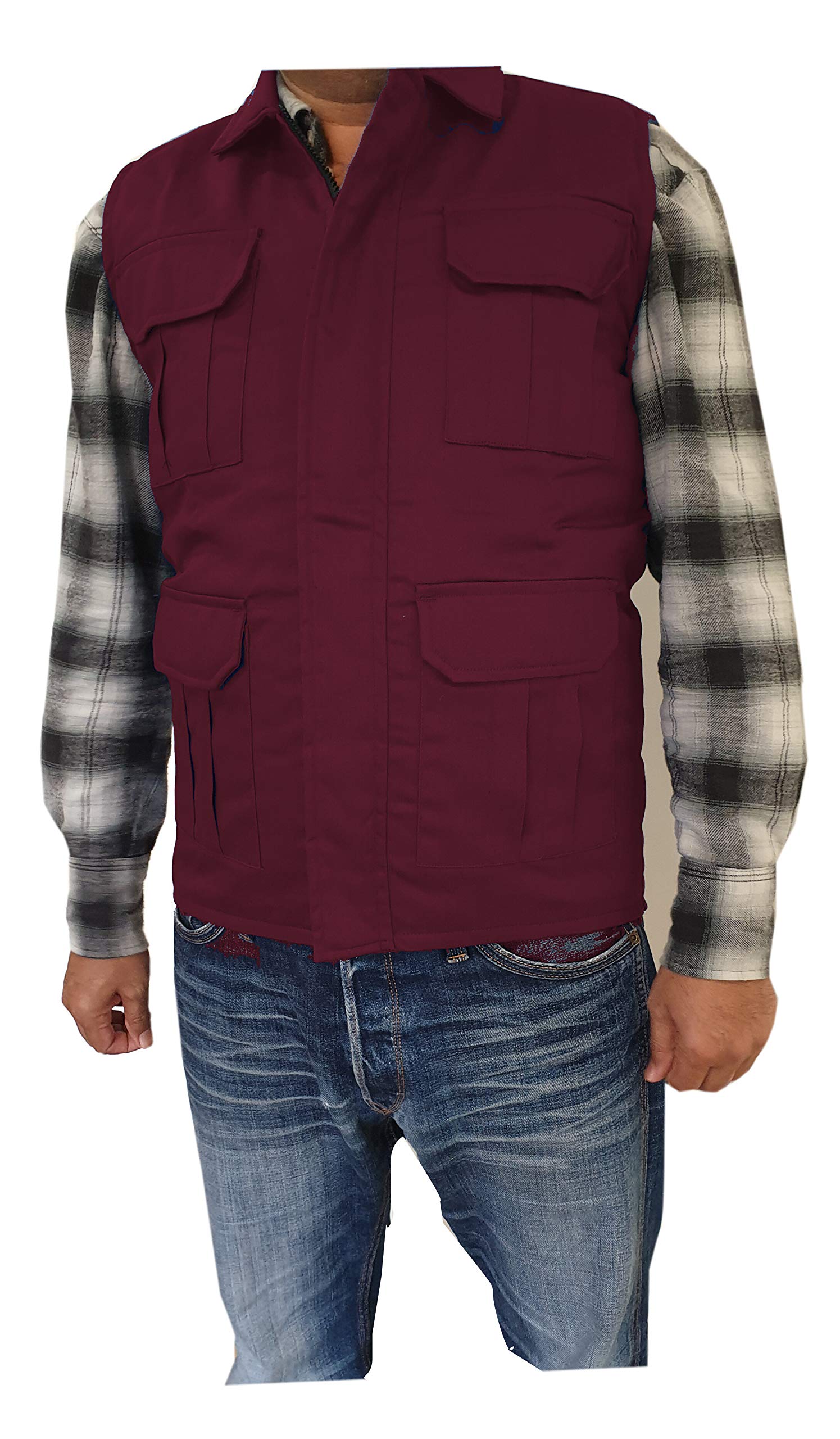 Ibex Men's Burgundy Body Warmer/Gilets Light Weight Padded Winter Sleeveless Jackets Coat, X Small
