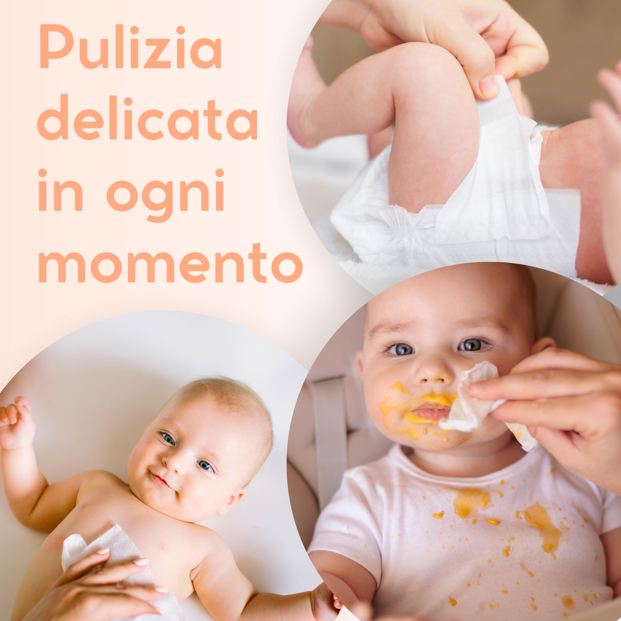Toallitas Baby con talco, para pieles sensibles, sin alcohol, delicadas con la piel, pH 5,5, delicadamente perfumadas, 1200 unidades (12 paquetes)