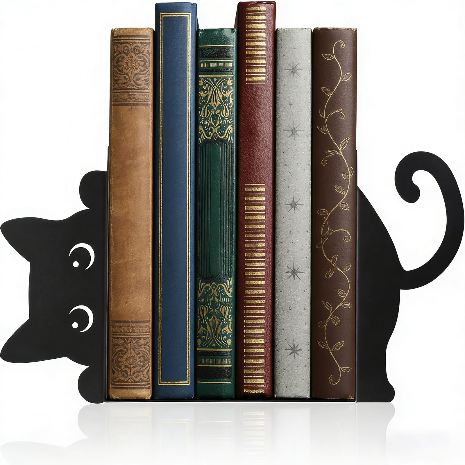 Photo 1 of YCRQZMG Peekaboo Cat Bookends, Black Metal